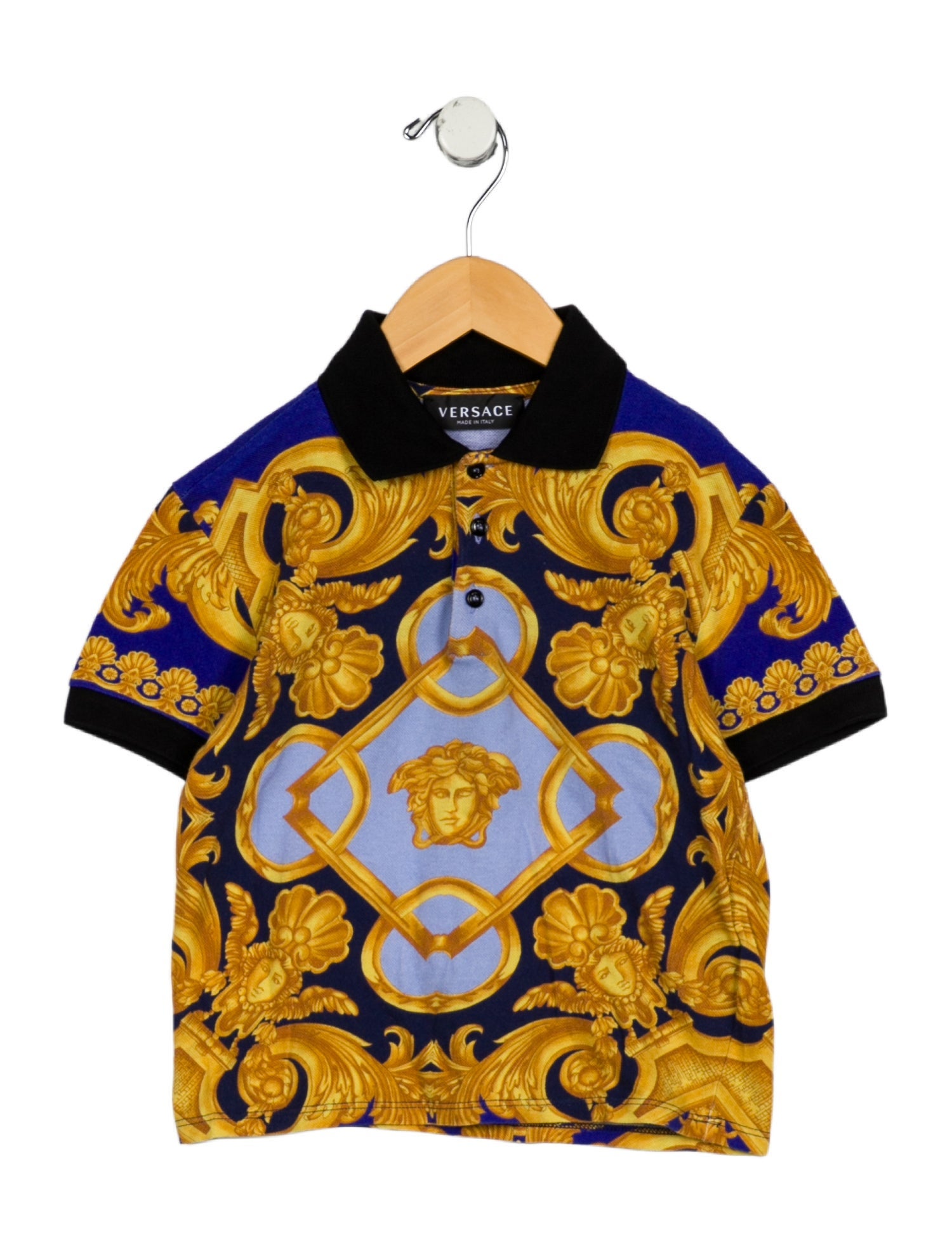 Versace Boys Cotton Jacquard Polo