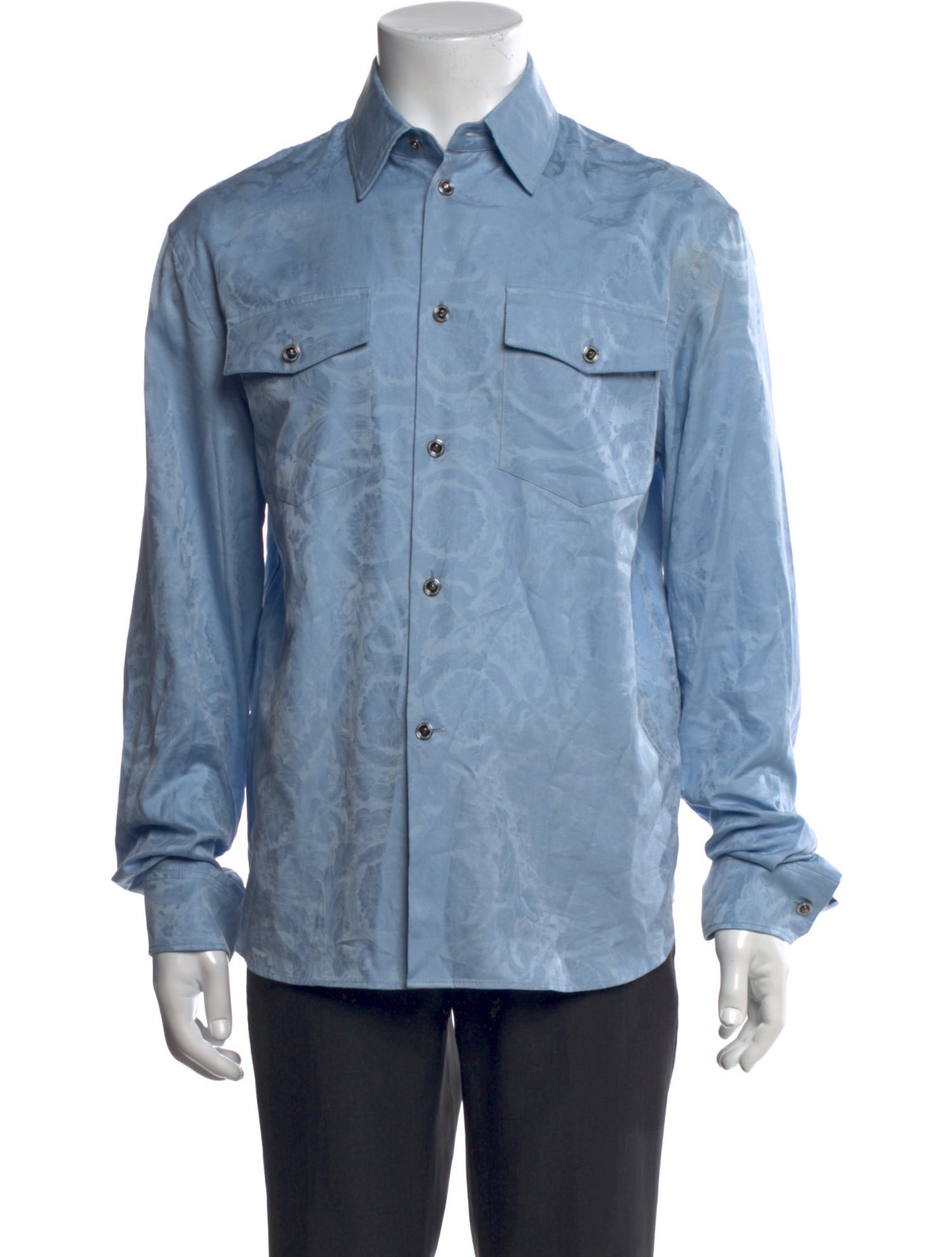 Versace Printed Long Sleeve Dress Shirt