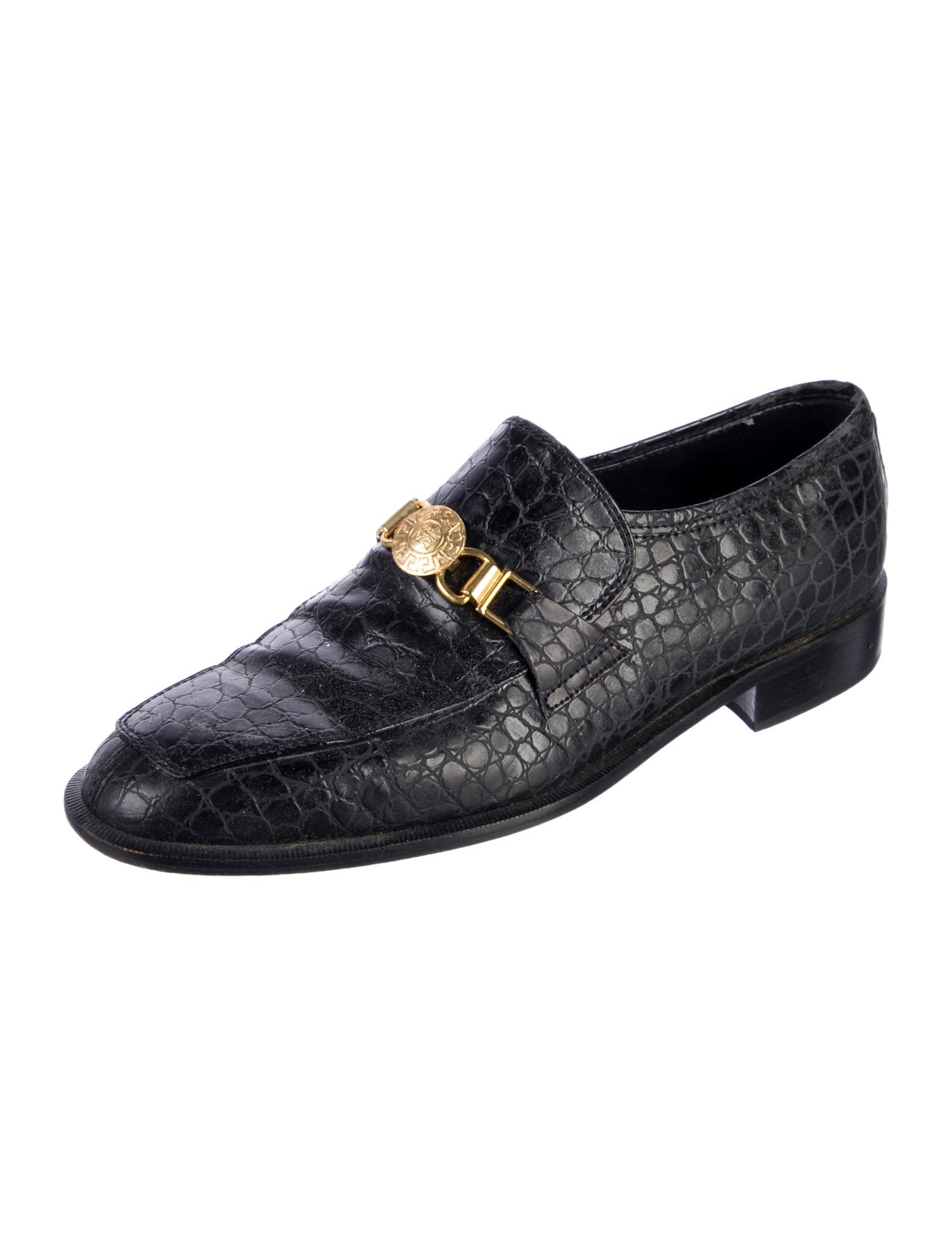 Versace Leather Dress Loafers