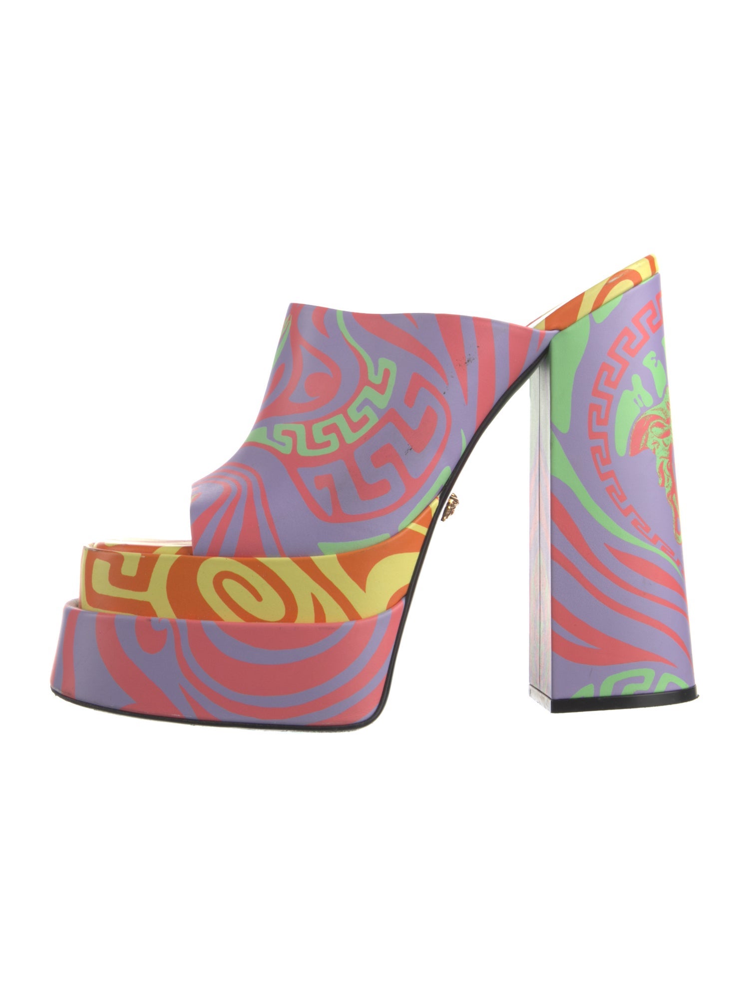 Versace Leather Printed Sandals