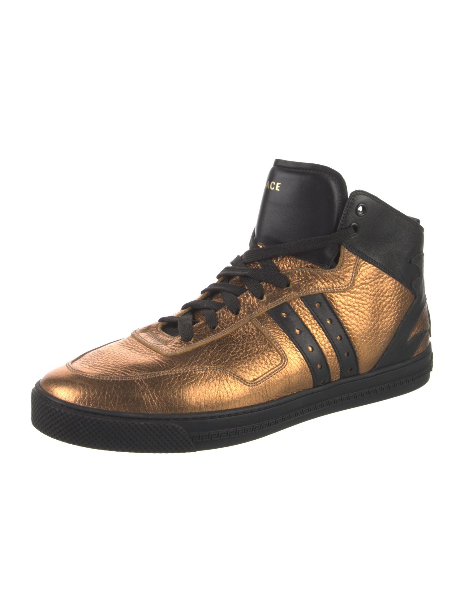 Versace Leather Striped Sneakers