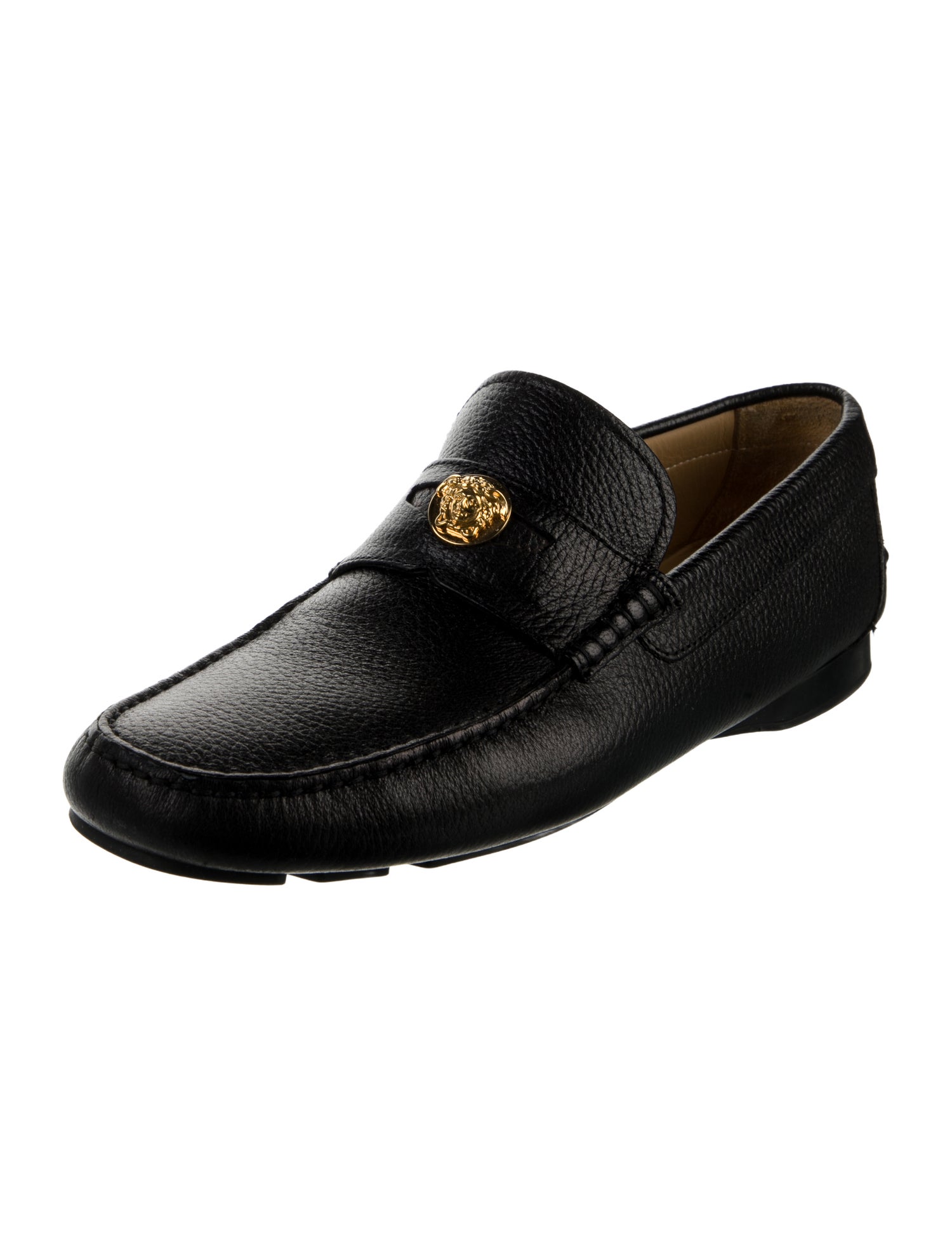 Versace Medusa Insignia Leather Loafers