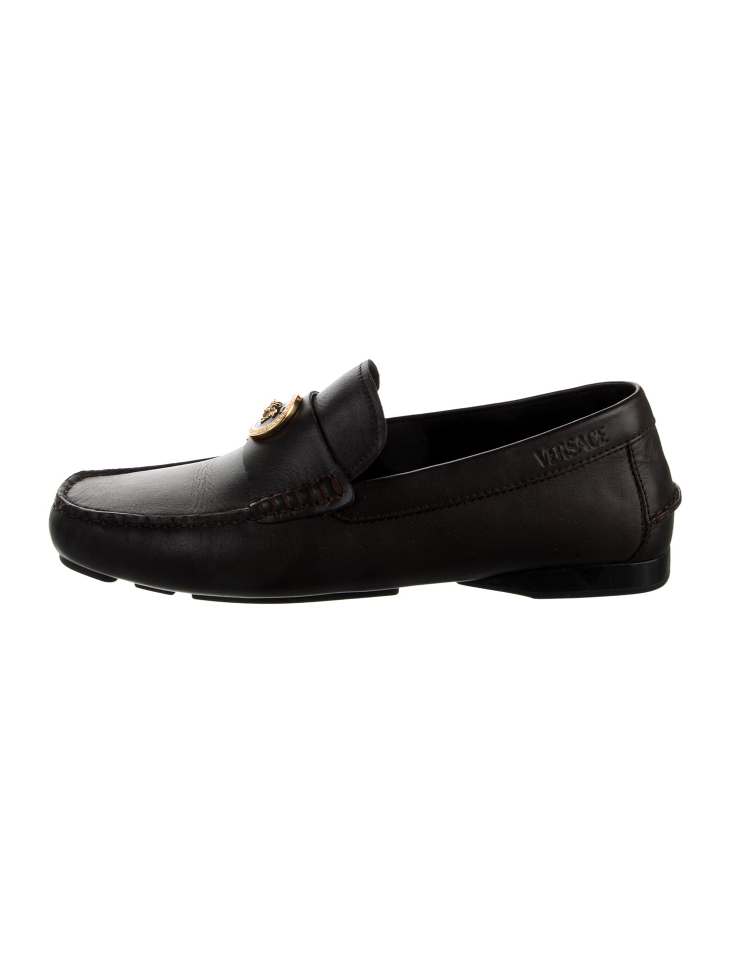 Versace Medusa Insignia Leather Dress Loafers