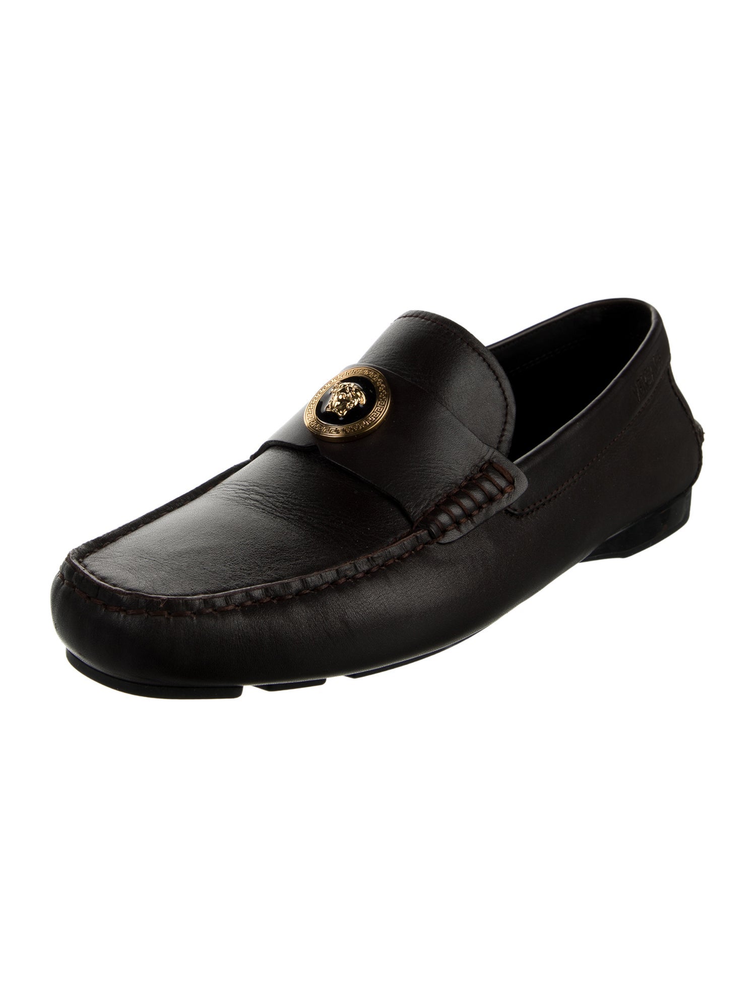 Versace Medusa Insignia Leather Dress Loafers