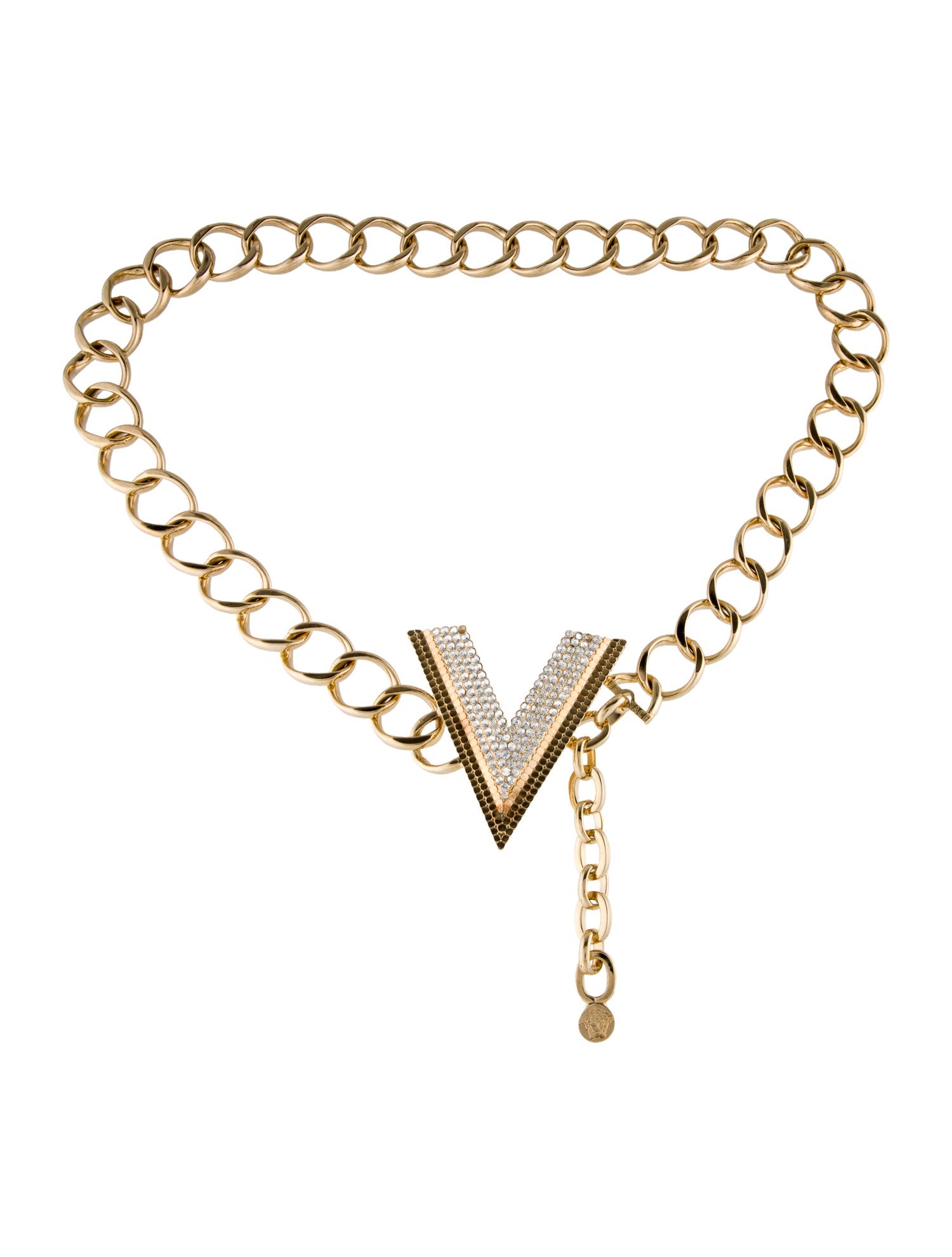 Versace Metal Crystal Embellishments Waist Belt