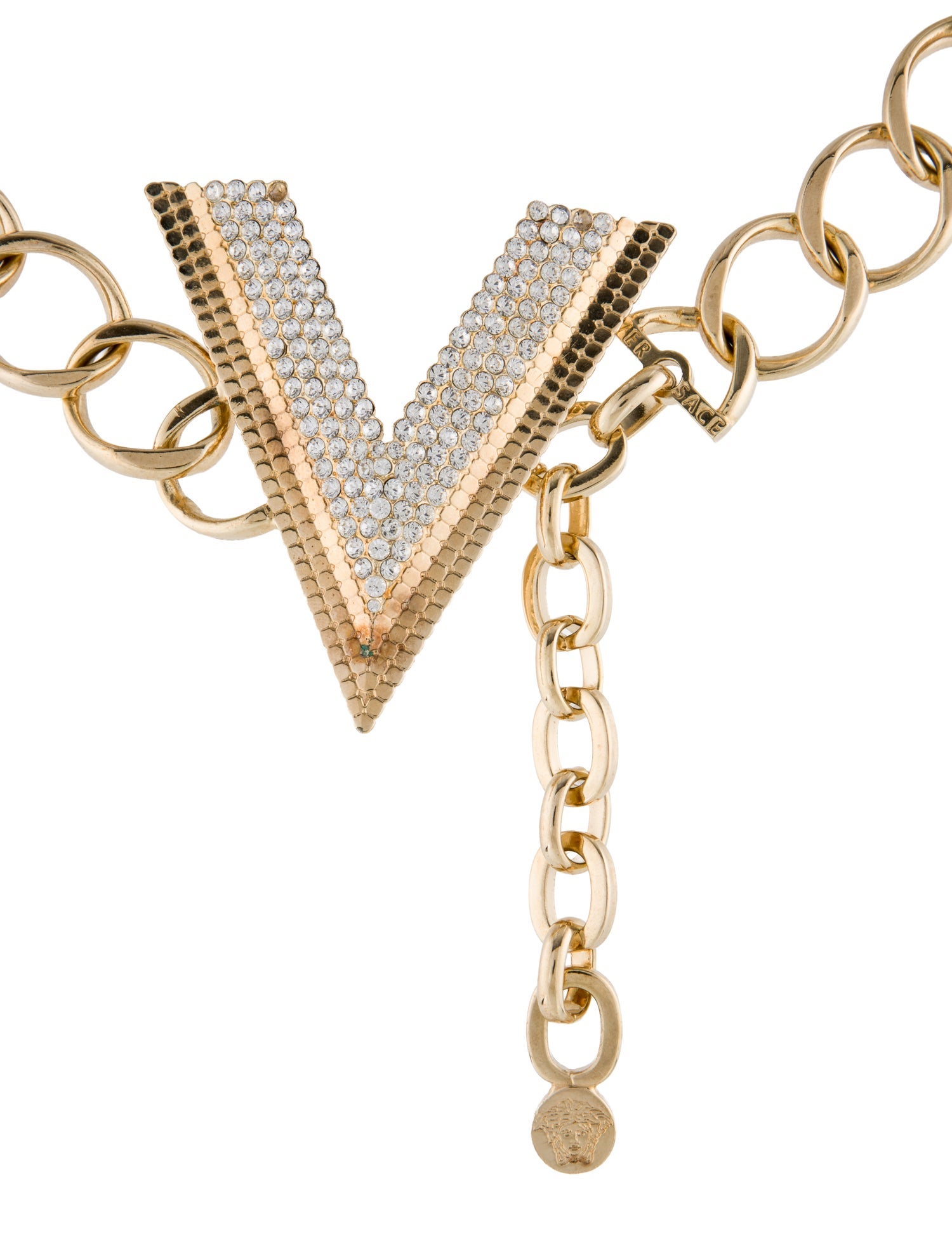 Versace Metal Crystal Embellishments Waist Belt