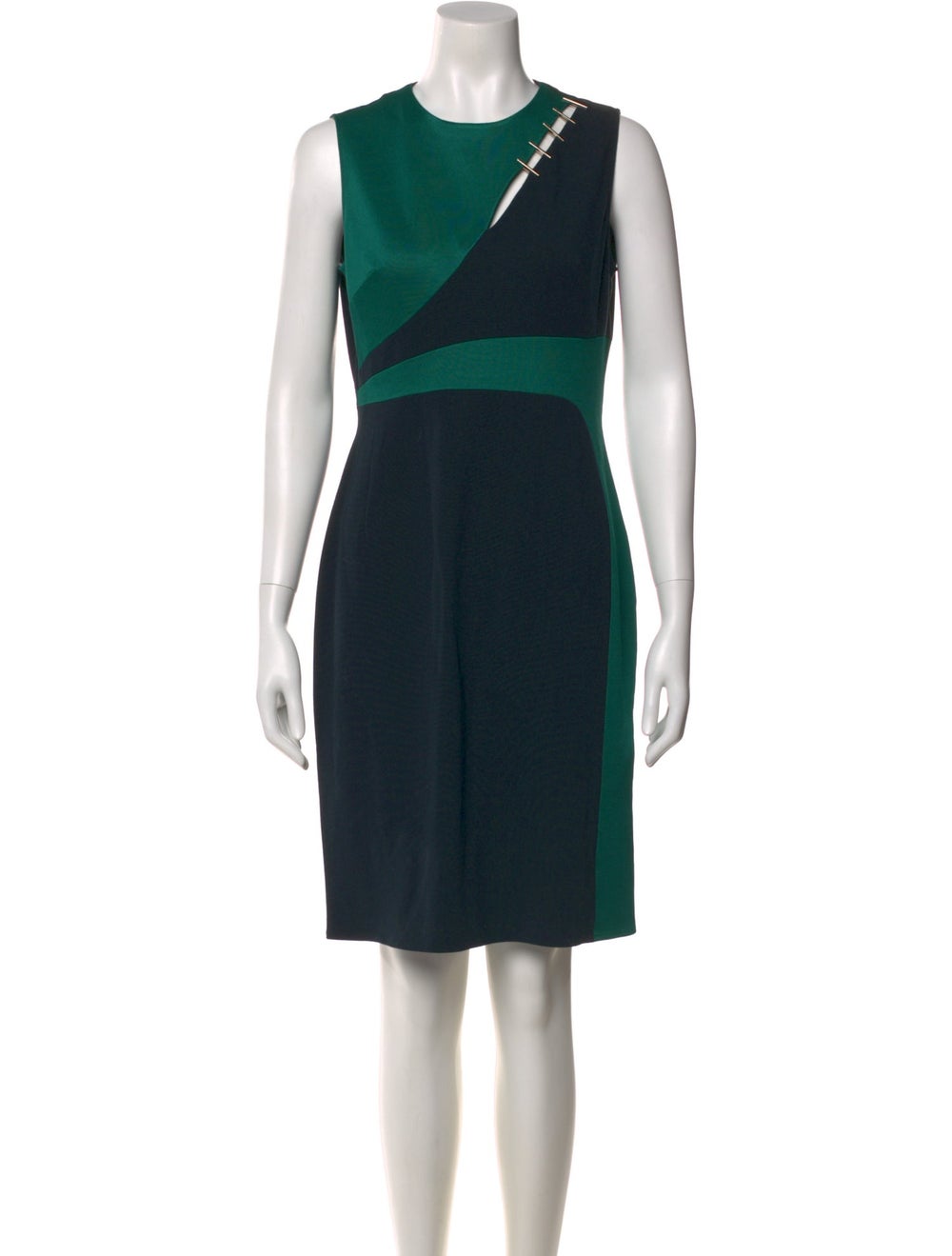 Versace Collection Colorblock Pattern Knee-Length… - image 1