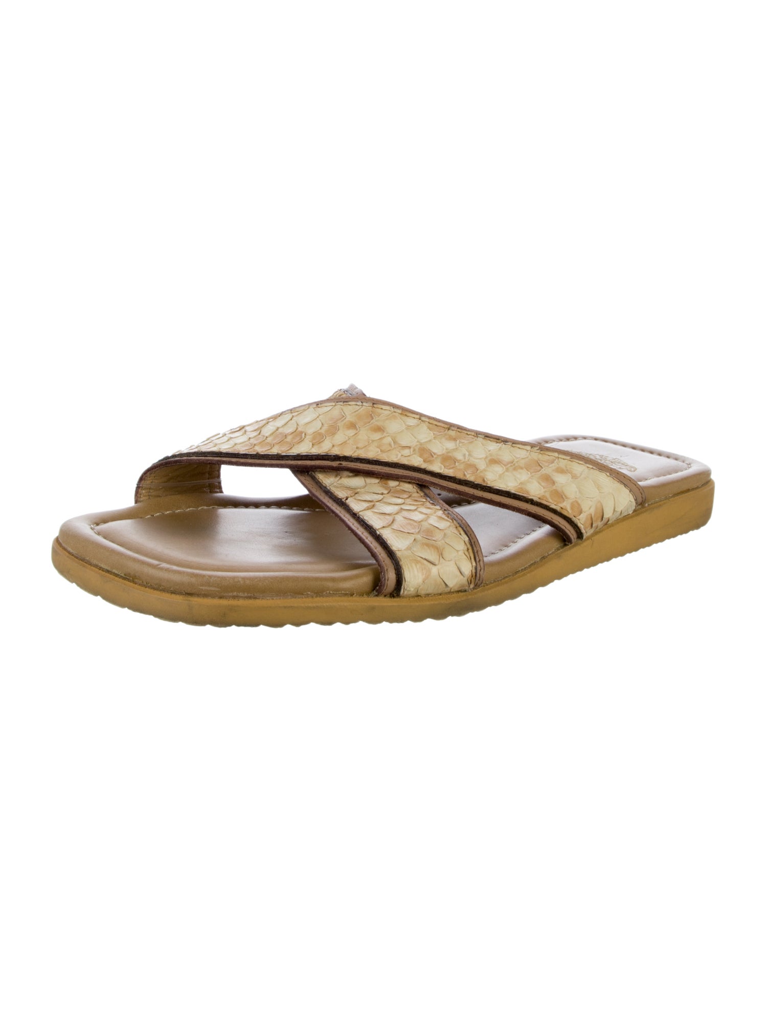 Versace Leather Animal Print Slides