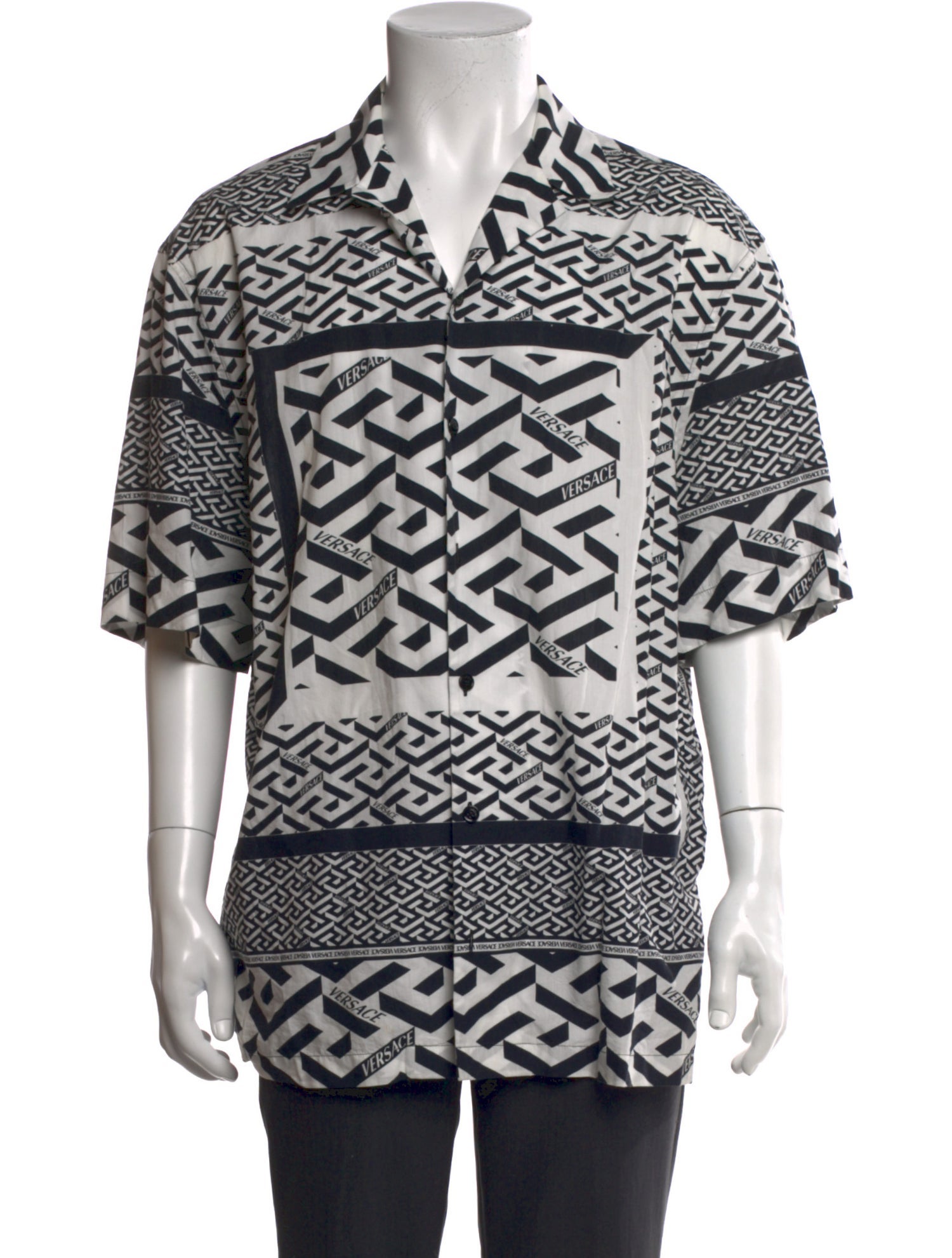 Versace Printed Three-Quarter Sleeve Shirt