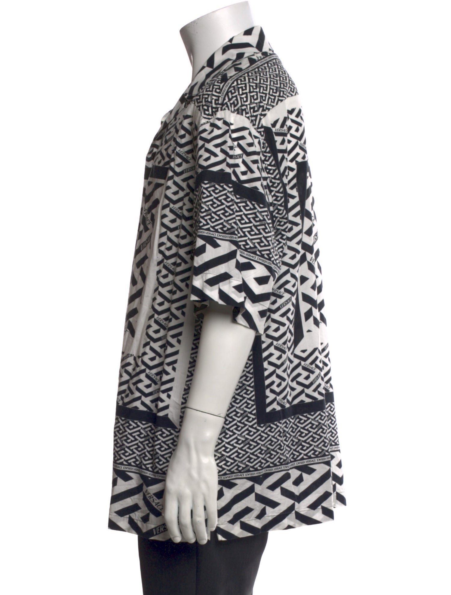 Versace Printed Three-Quarter Sleeve Shirt