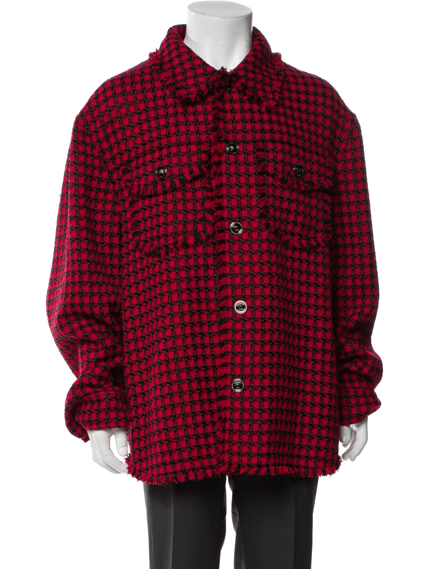 Versace Plaid Print Utility Jacket