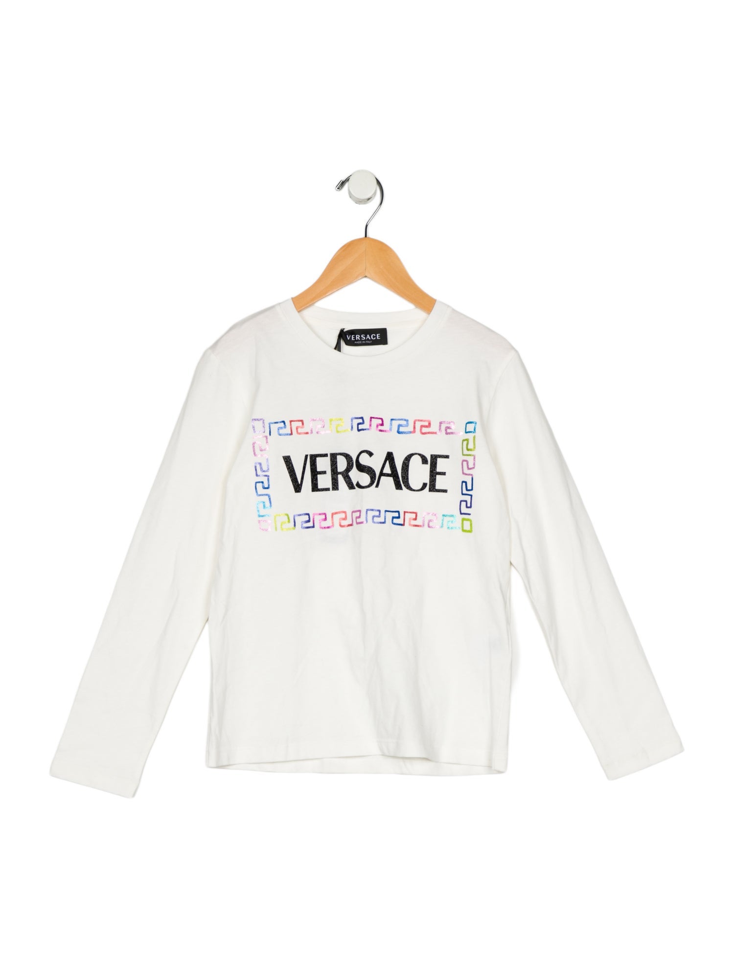 Versace Kids Girls Glitter Long Sleeve Top