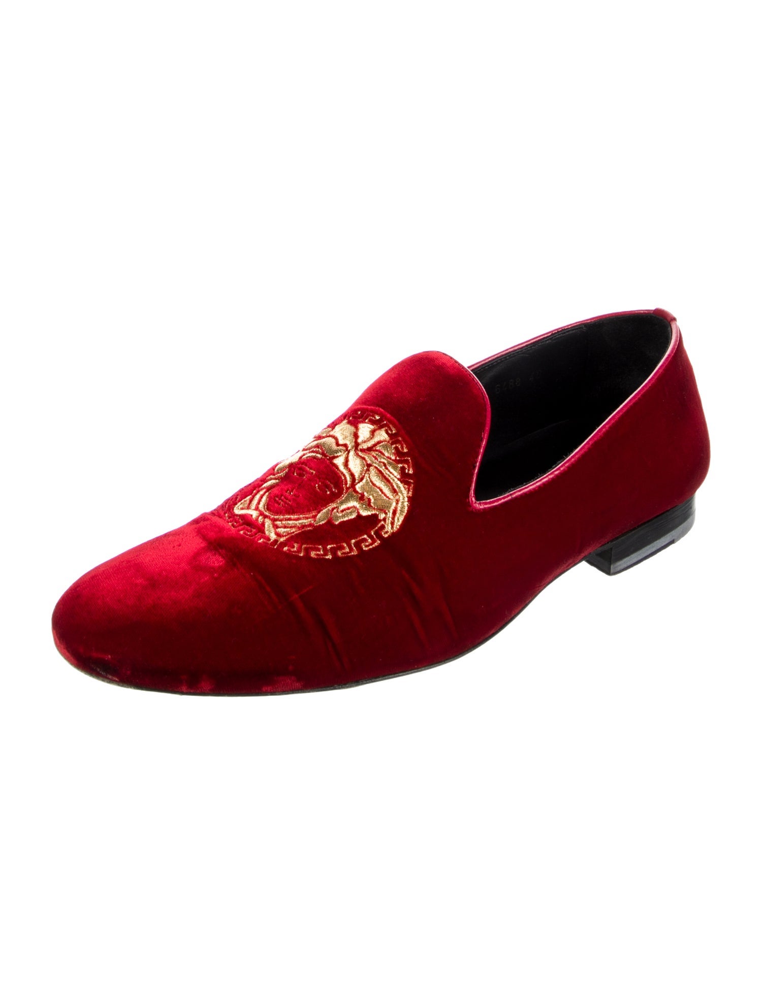 Versace Medusa Insignia Velvet Loafers