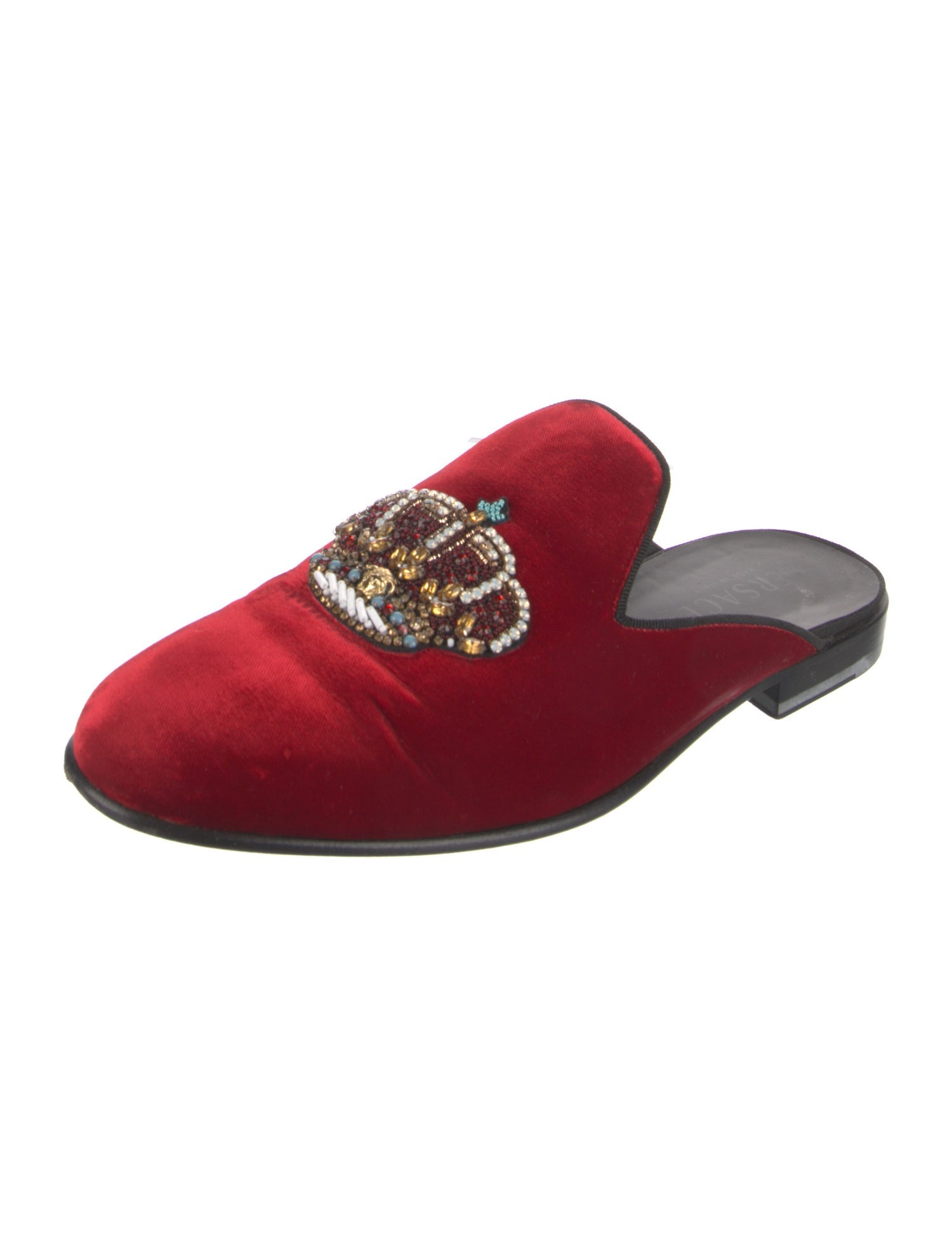 Versace Velvet Graphic Print Slippers