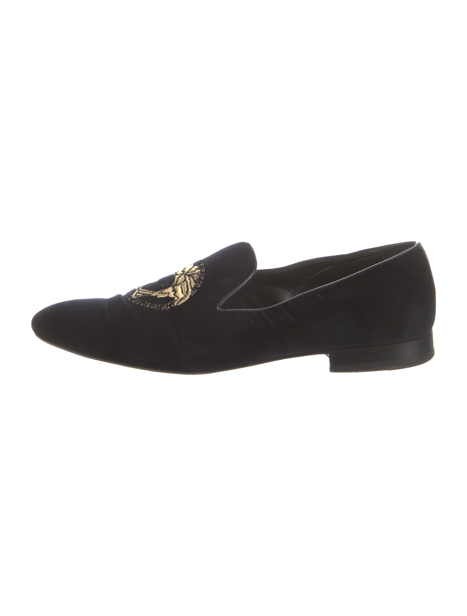 Versace Medusa Insignia Velvet Slippers