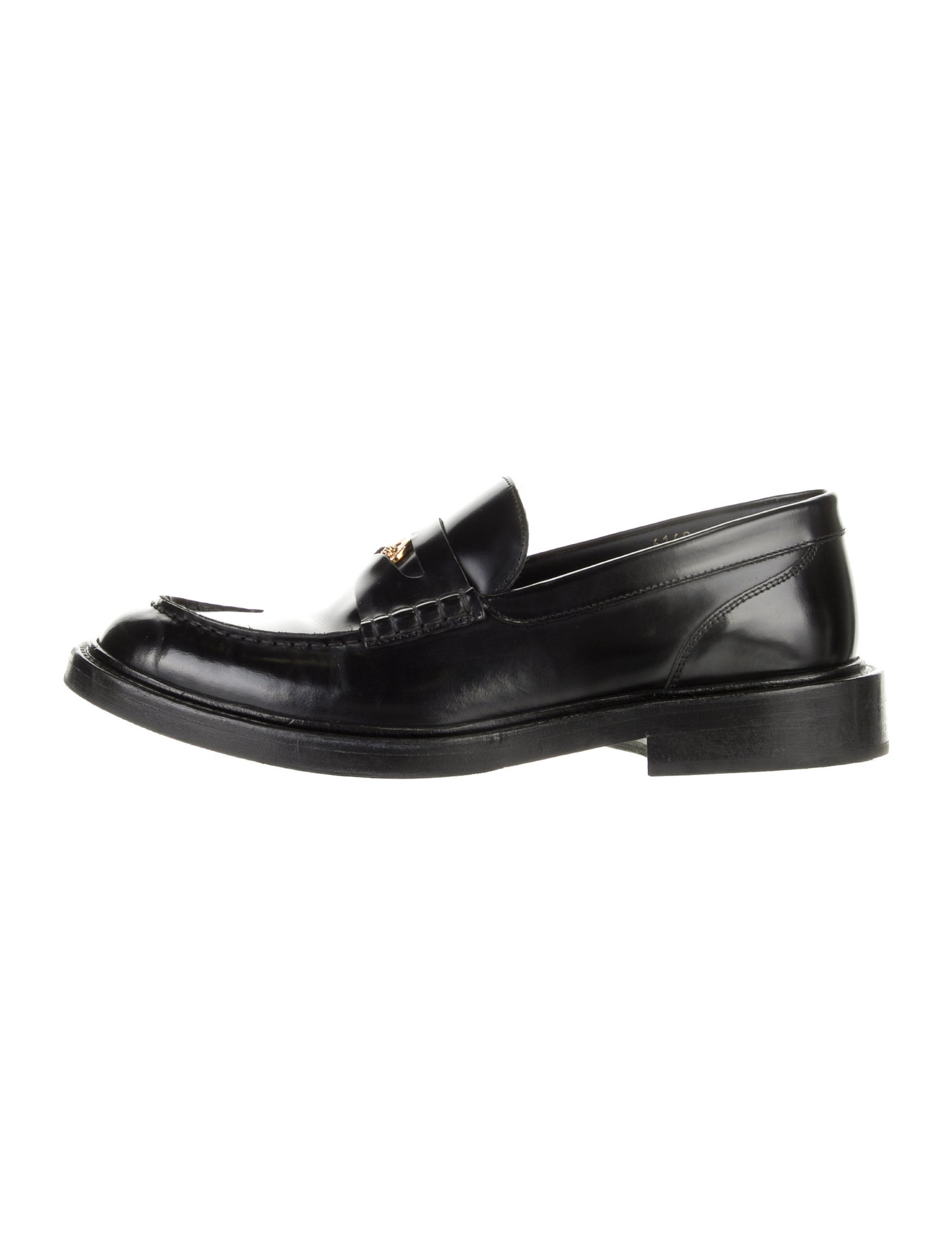 Versace Medusa Insignia Leather Dress Loafers