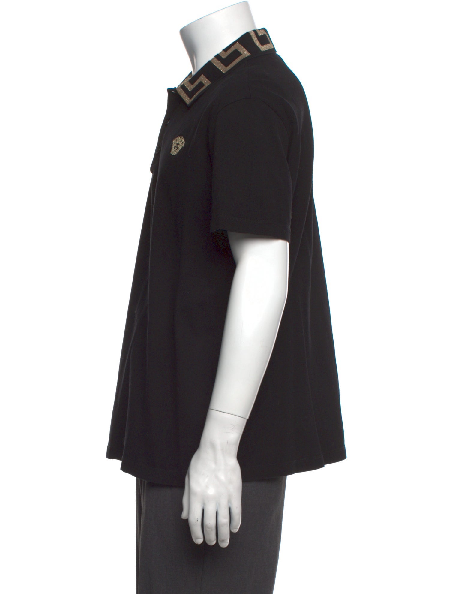 Versace Greca Pattern Crew Neck Polo Shirt