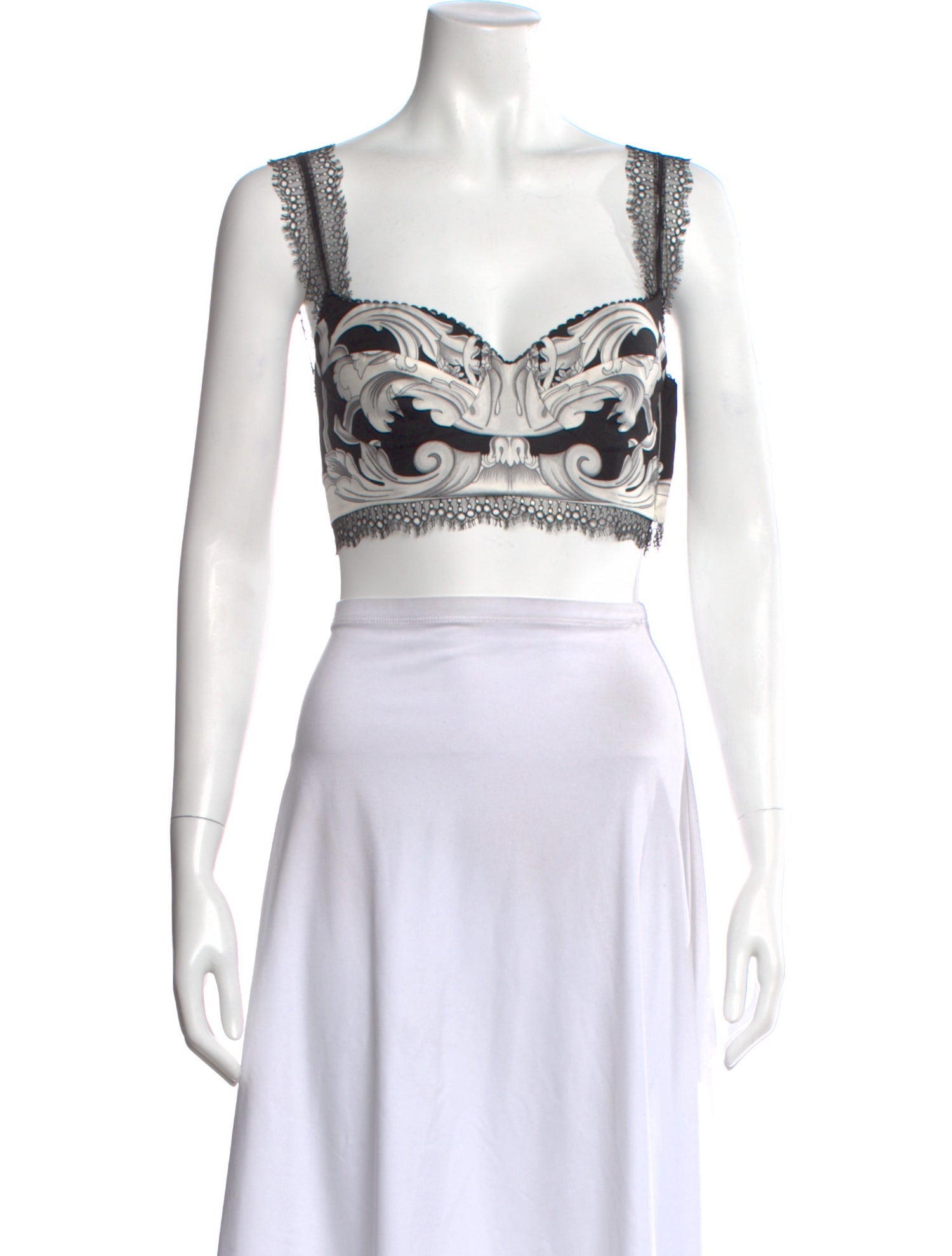 Versace Silk Patterned Crop Top