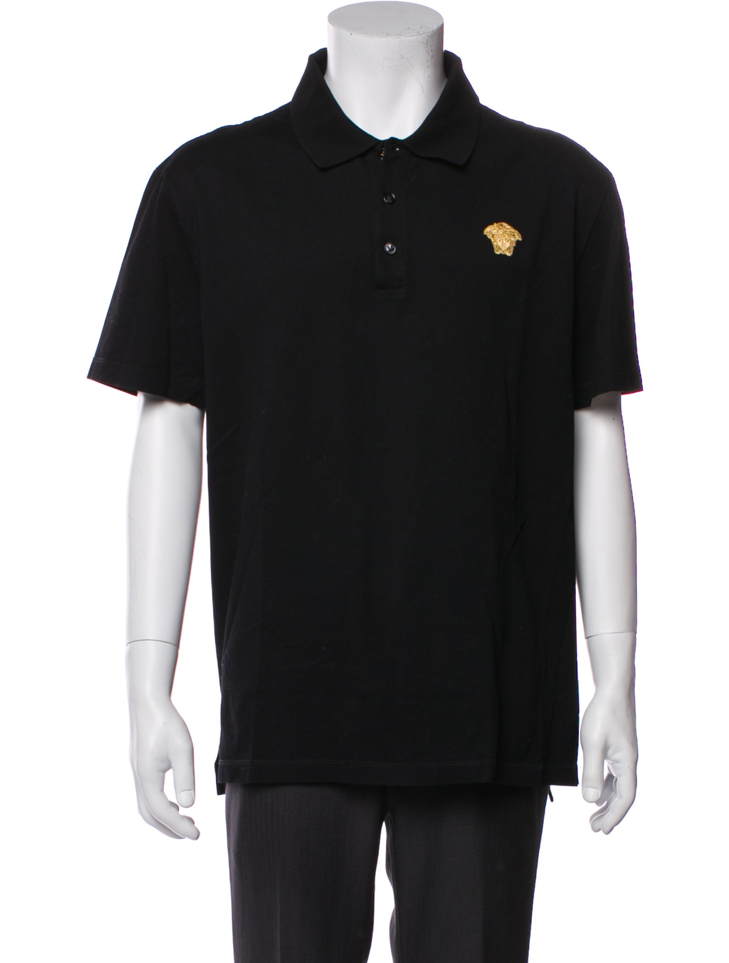 Versace Medusa Insignia V-Neck Polo Shirt