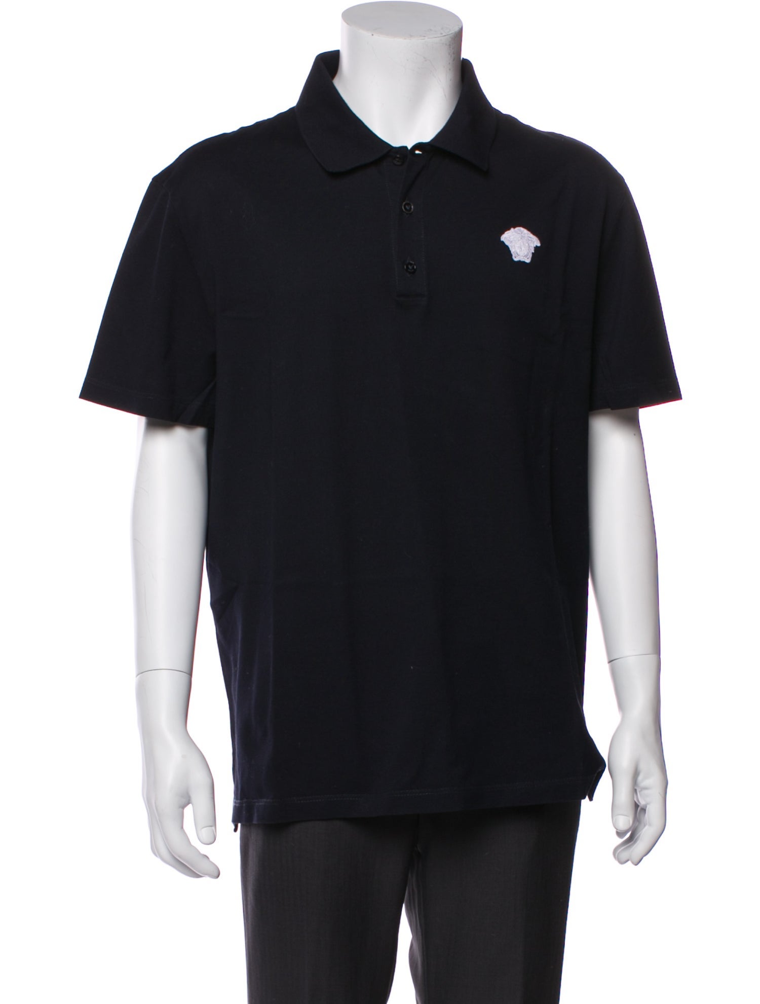 Versace Medusa Insignia V-Neck Polo Shirt