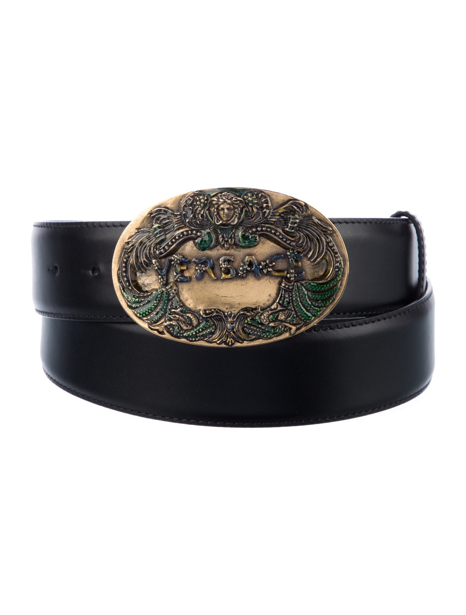 Versace Medusa Insignia Leather Waist Belt
