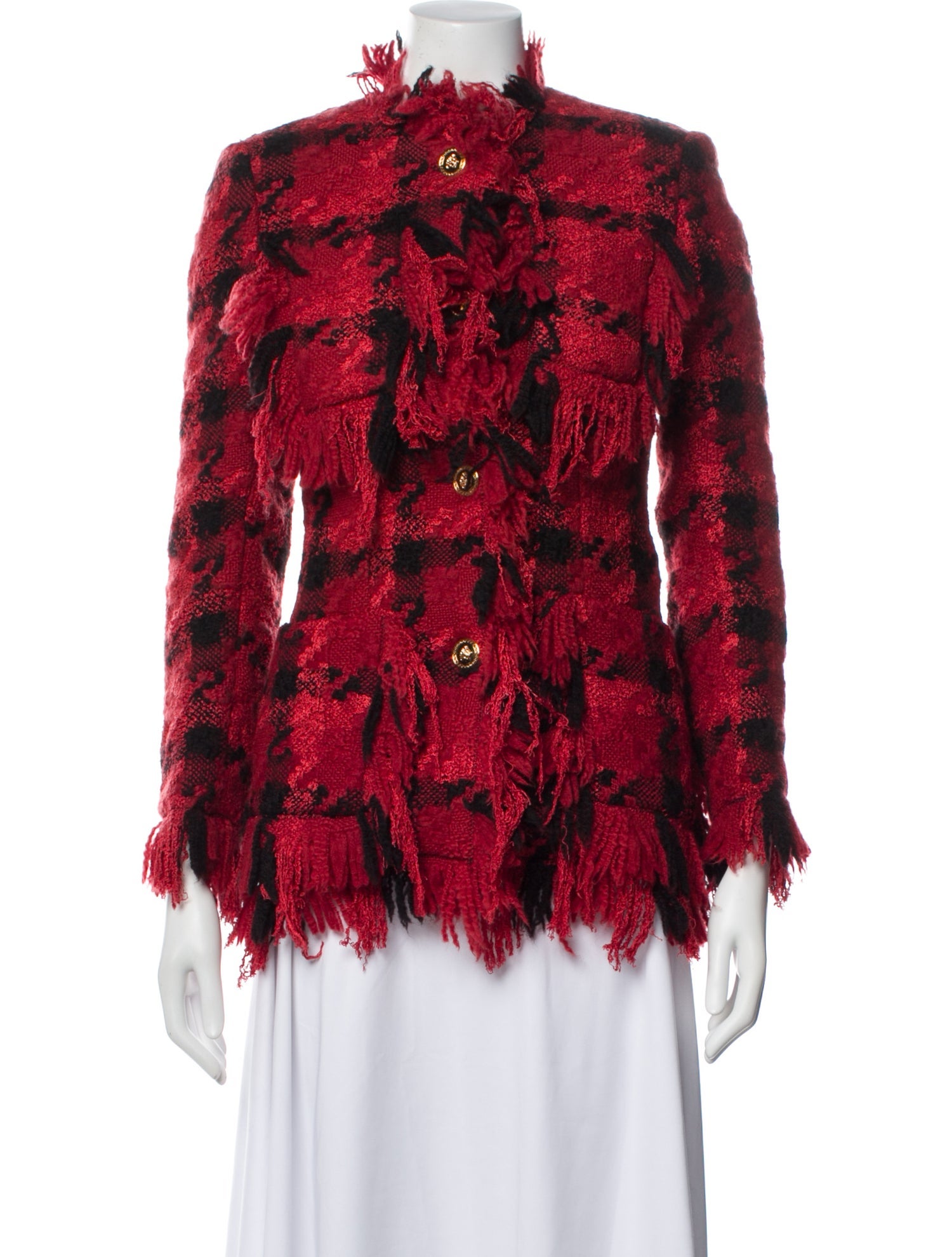 Versace Virgin Wool Printed Jacket