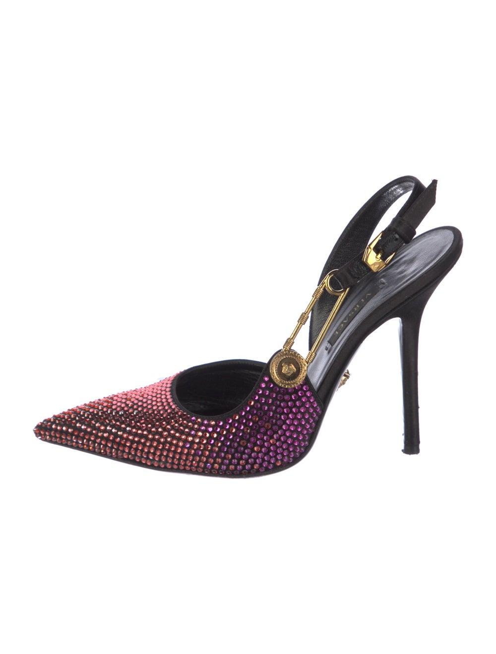 Versace Crystal Patterned Slingback Pumps - image 1