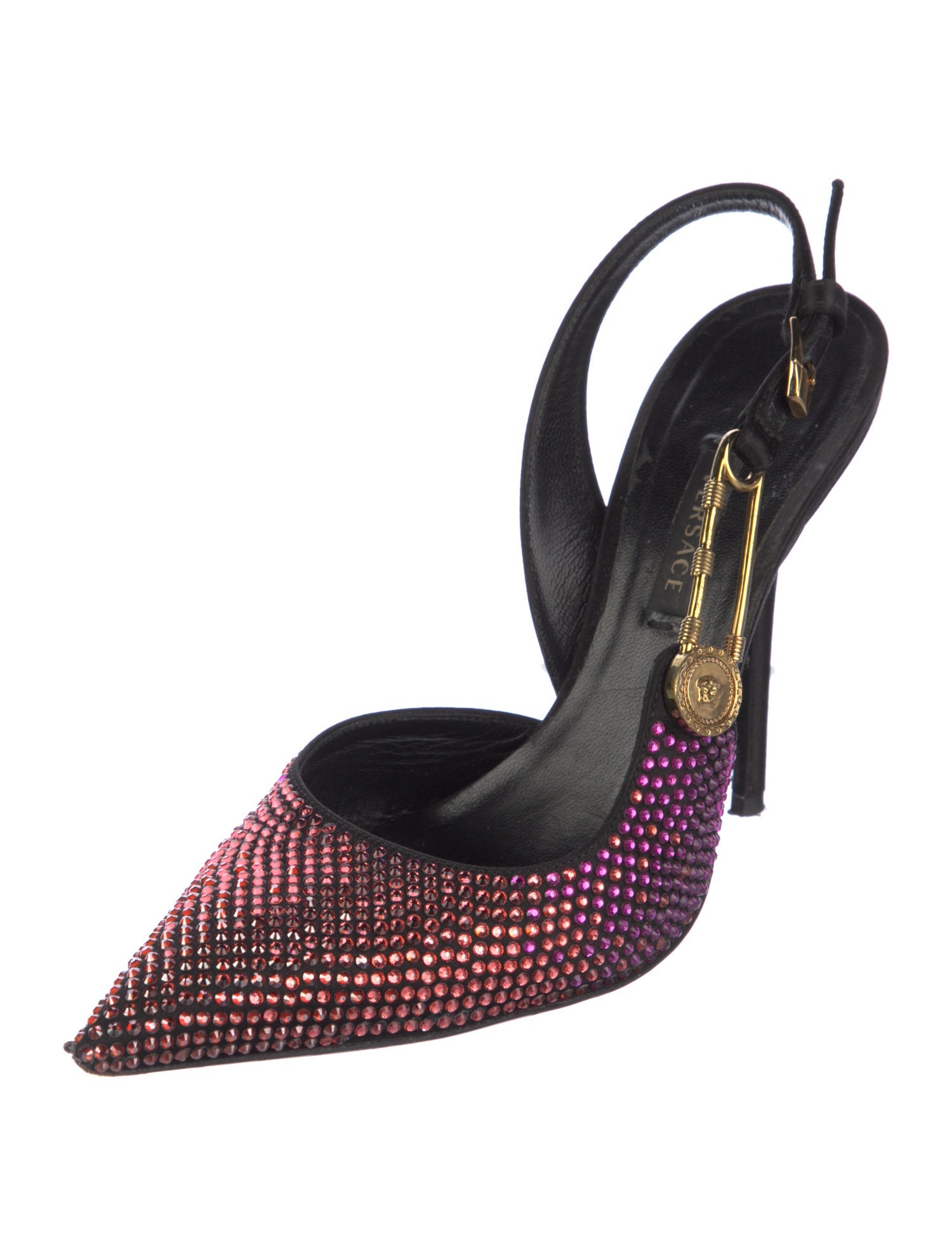 Versace Crystal Patterned Slingback Pumps