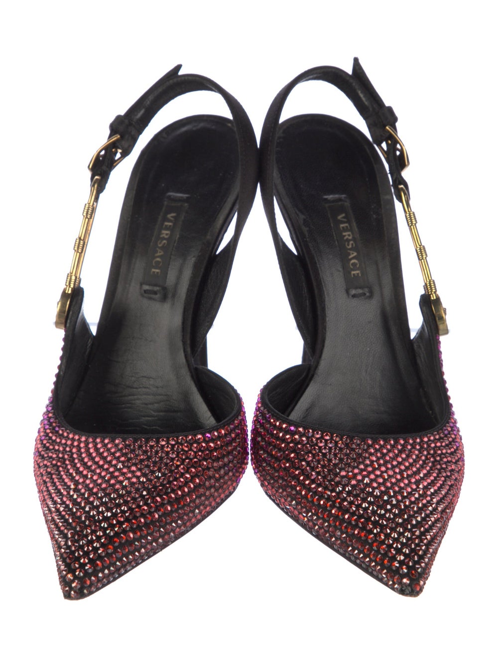 Versace Crystal Patterned Slingback Pumps - image 3