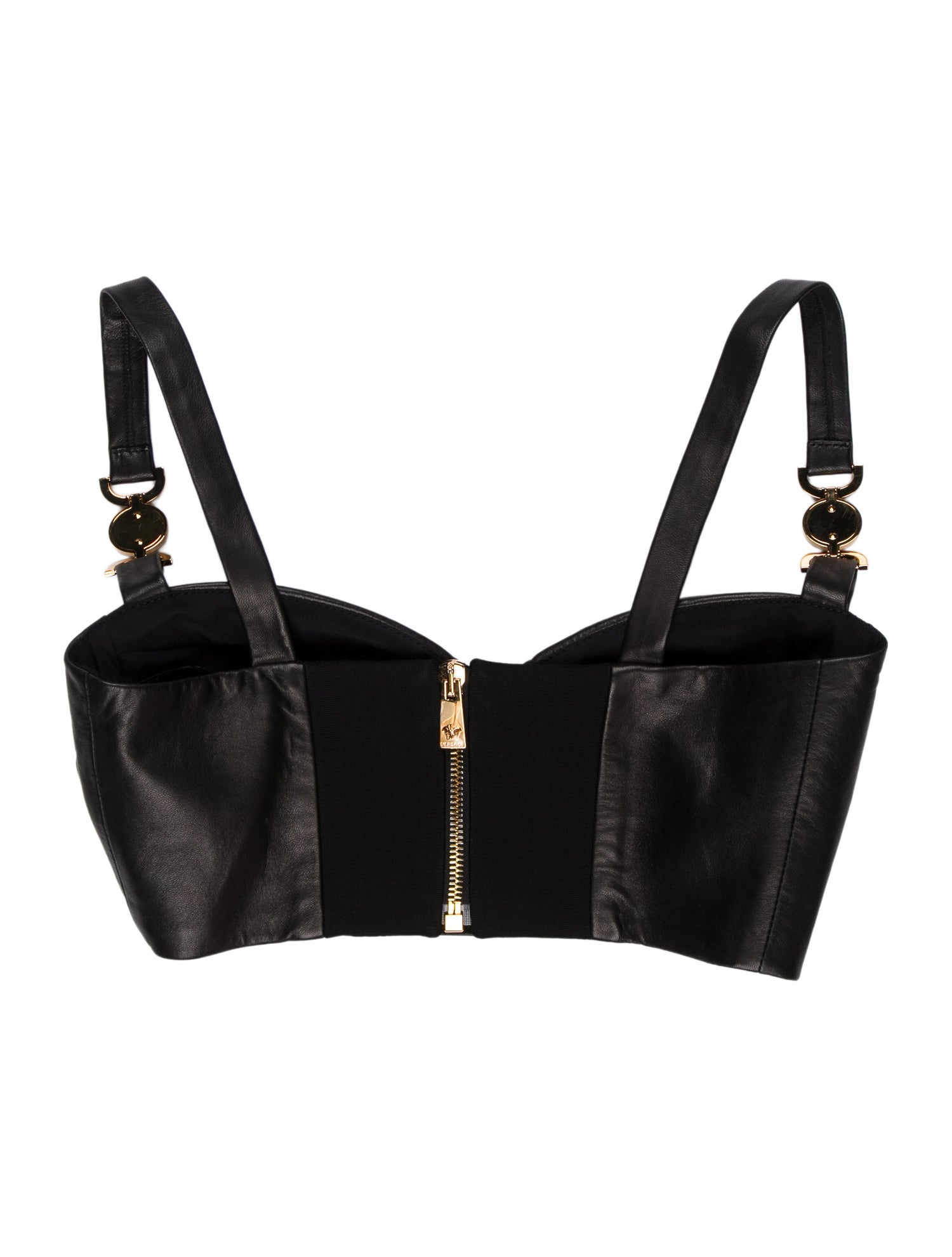 Versace Leather Square Neckline Crop Top w/ Tags