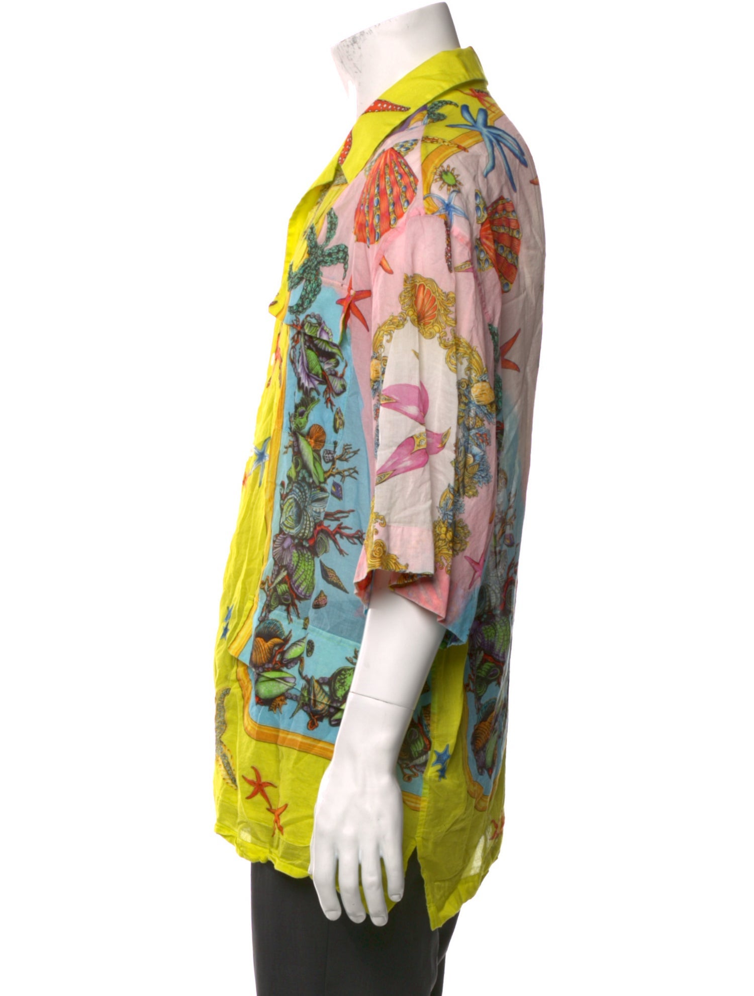 Versace Printed Three-Quarter Sleeve Shirt