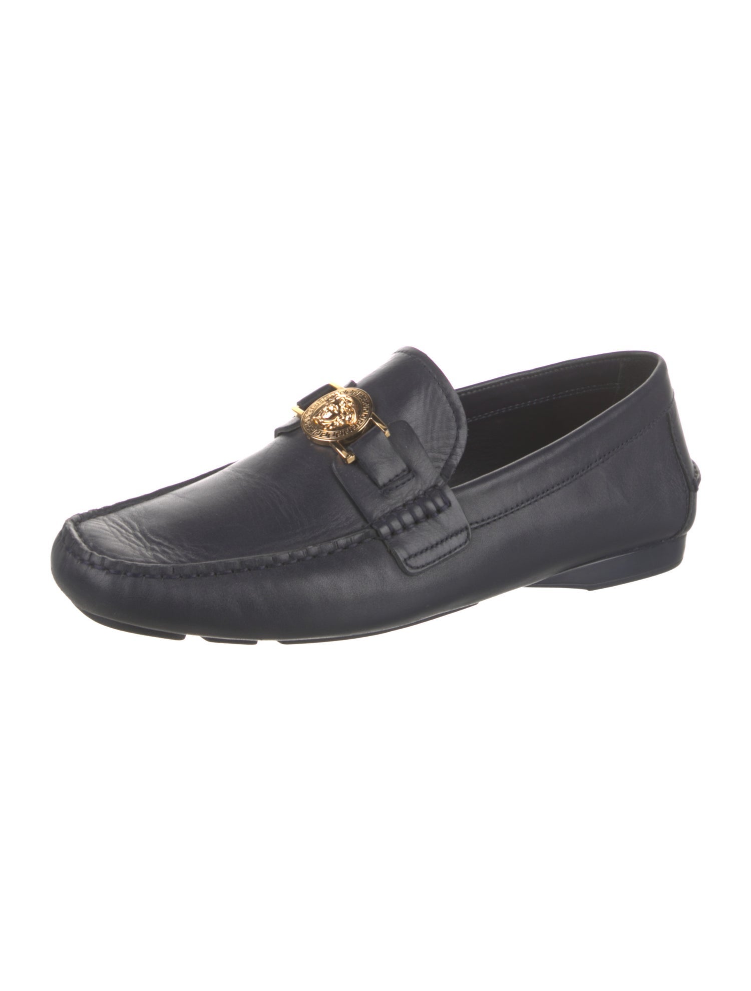 Versace Medusa Insignia Leather Dress Loafers