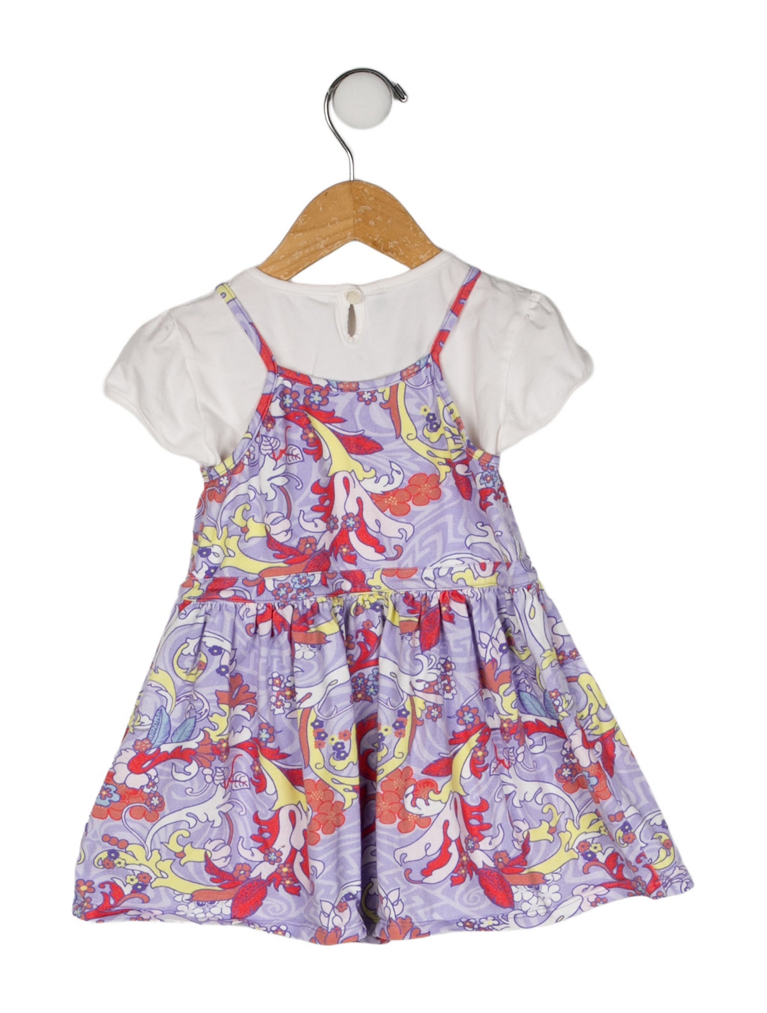 Versace Short Sleeve All Over Print Dress