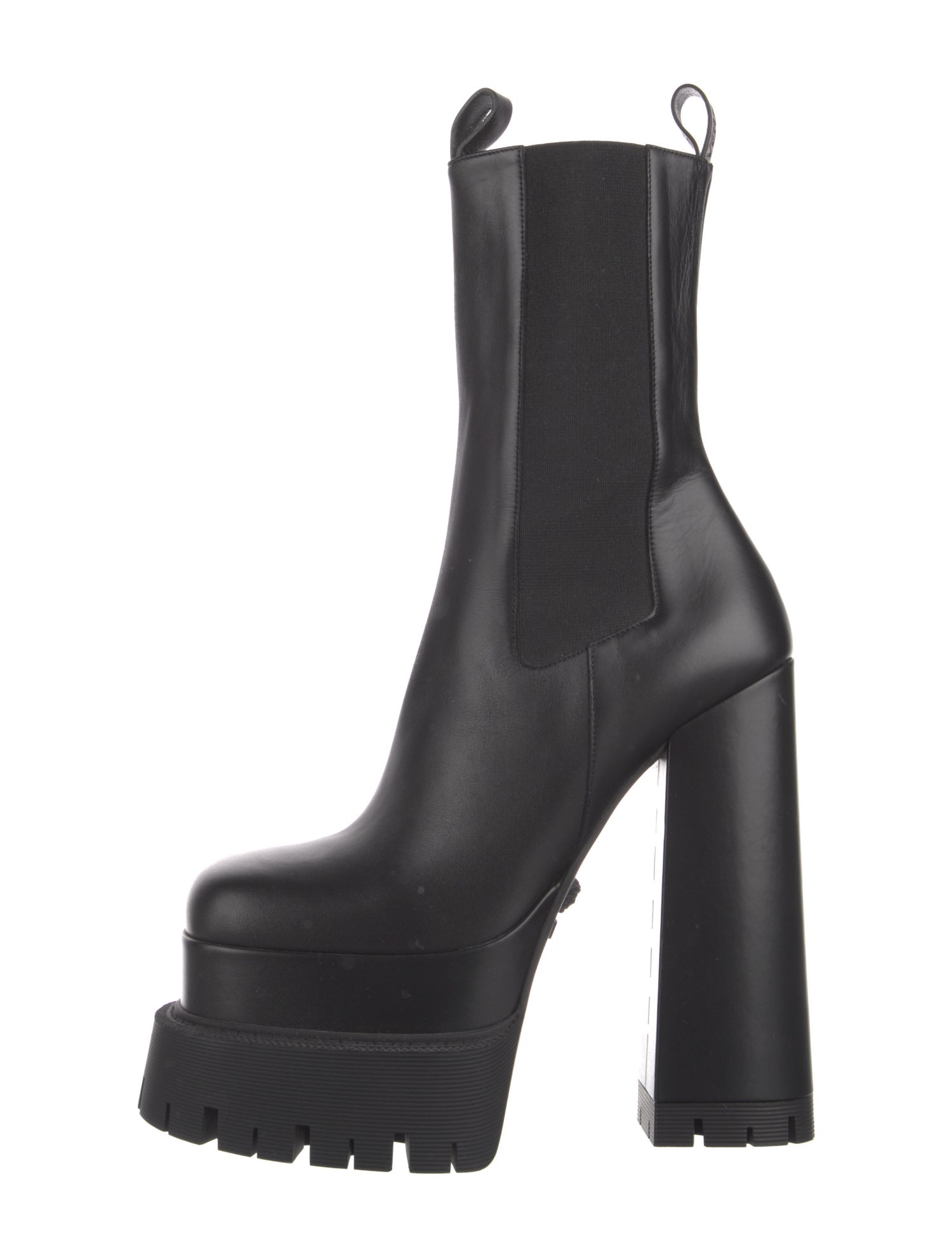 Versace Medusa Insignia Leather Chelsea Boots