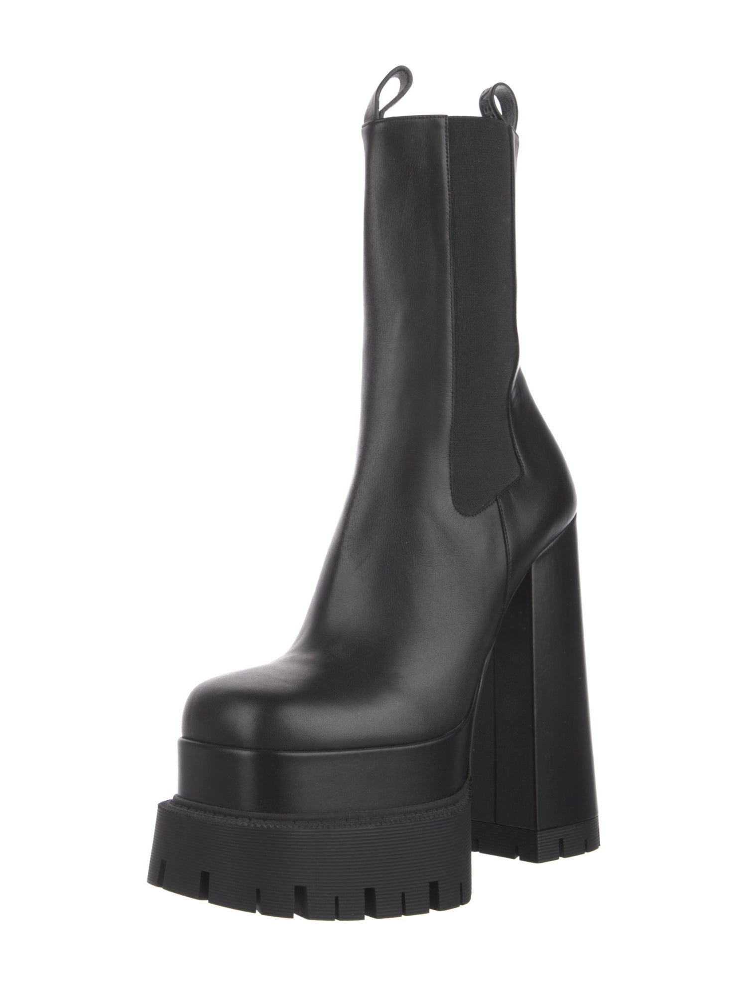 Versace Medusa Insignia Leather Chelsea Boots