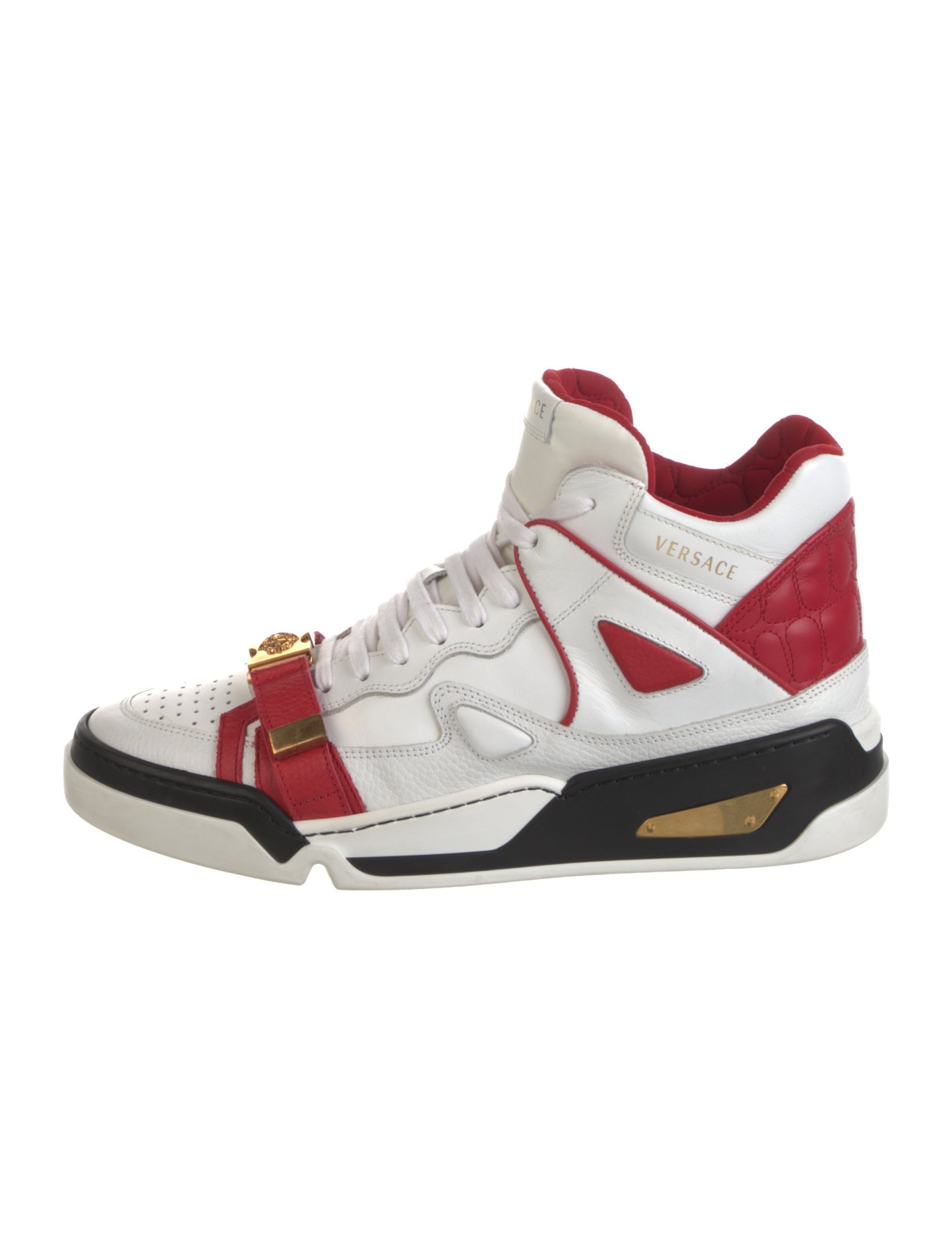 Versace Leather Colorblock Pattern Sneakers