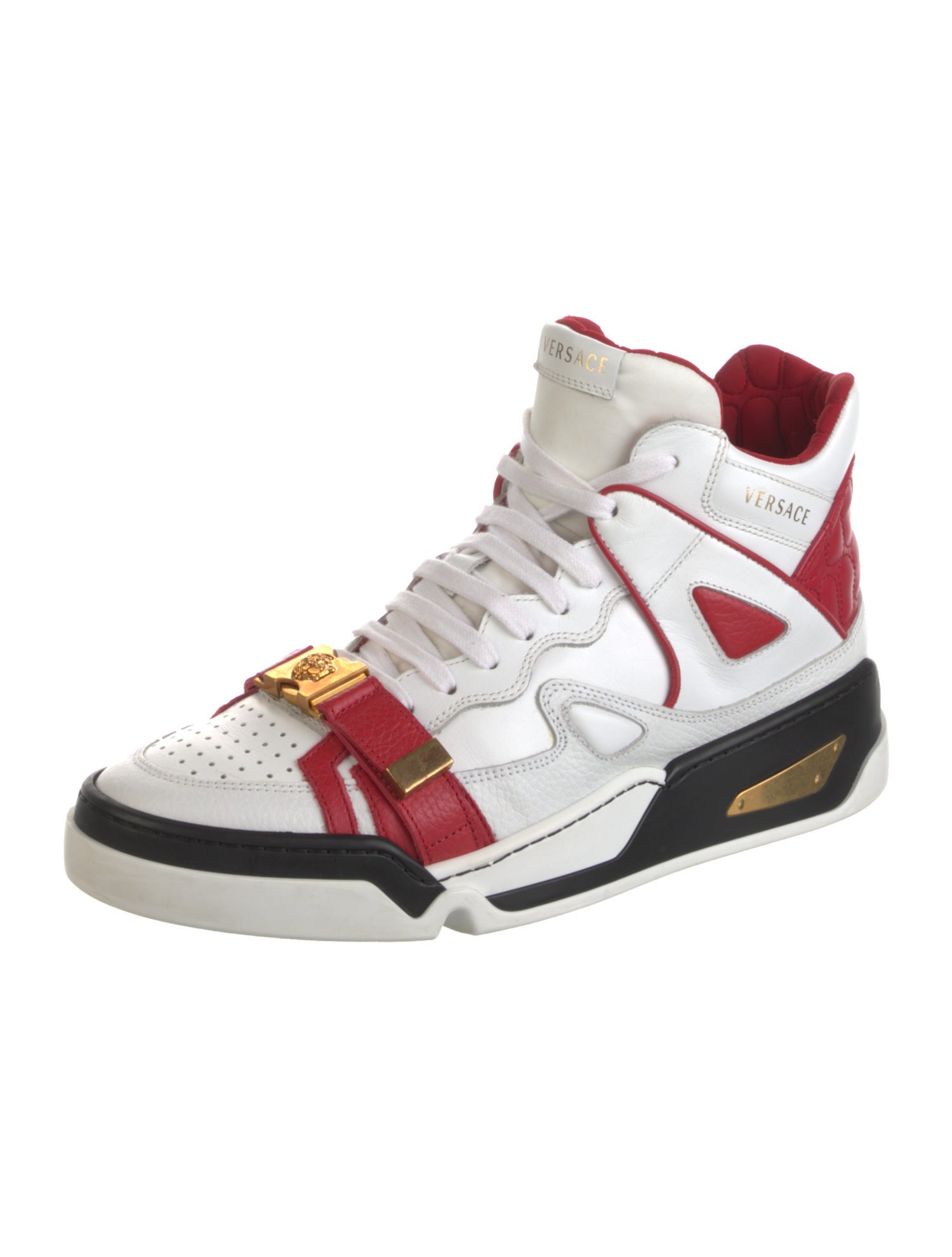 Versace Leather Colorblock Pattern Sneakers