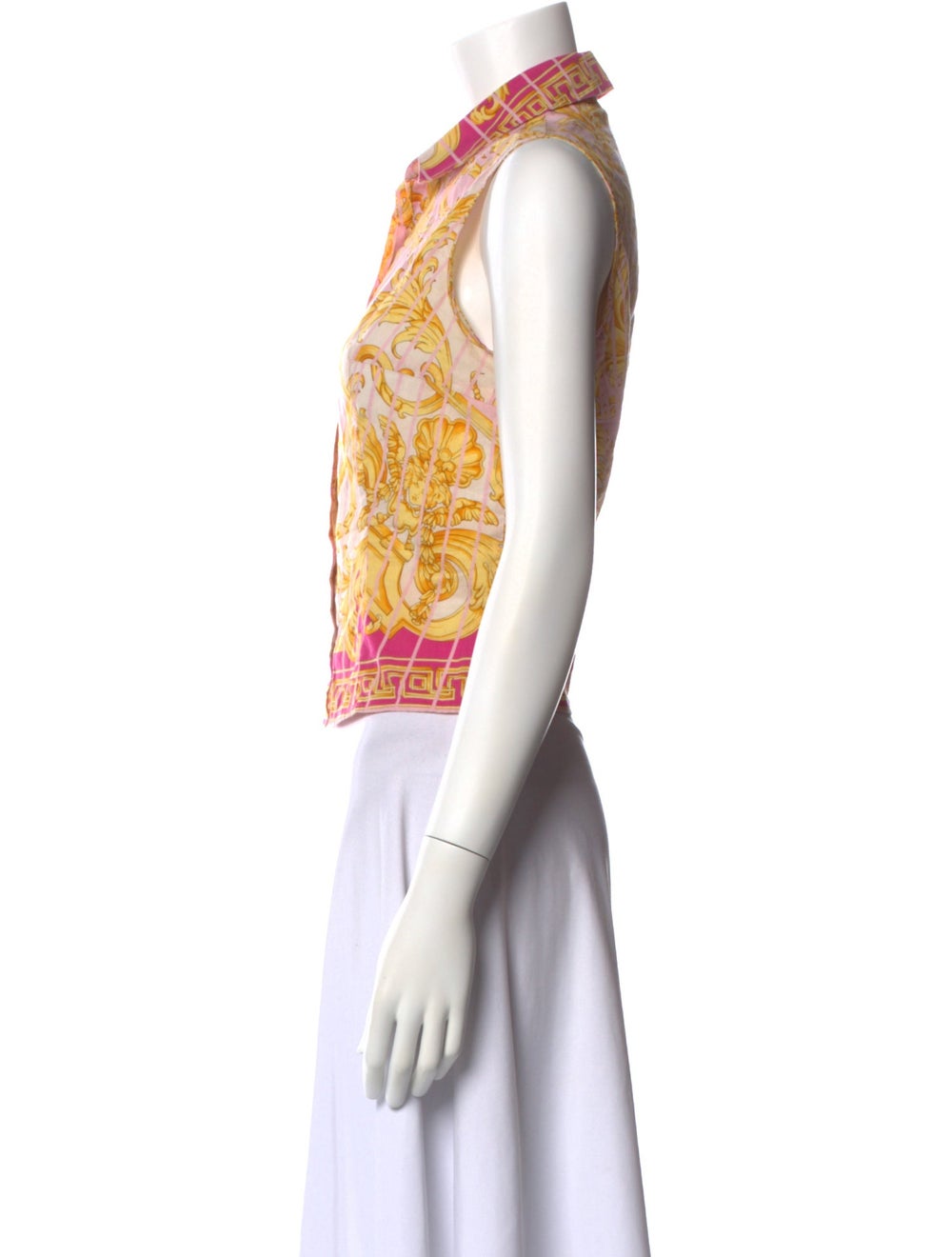 Versace Jeans Patterned Sleeveless Button-Up Top - image 2