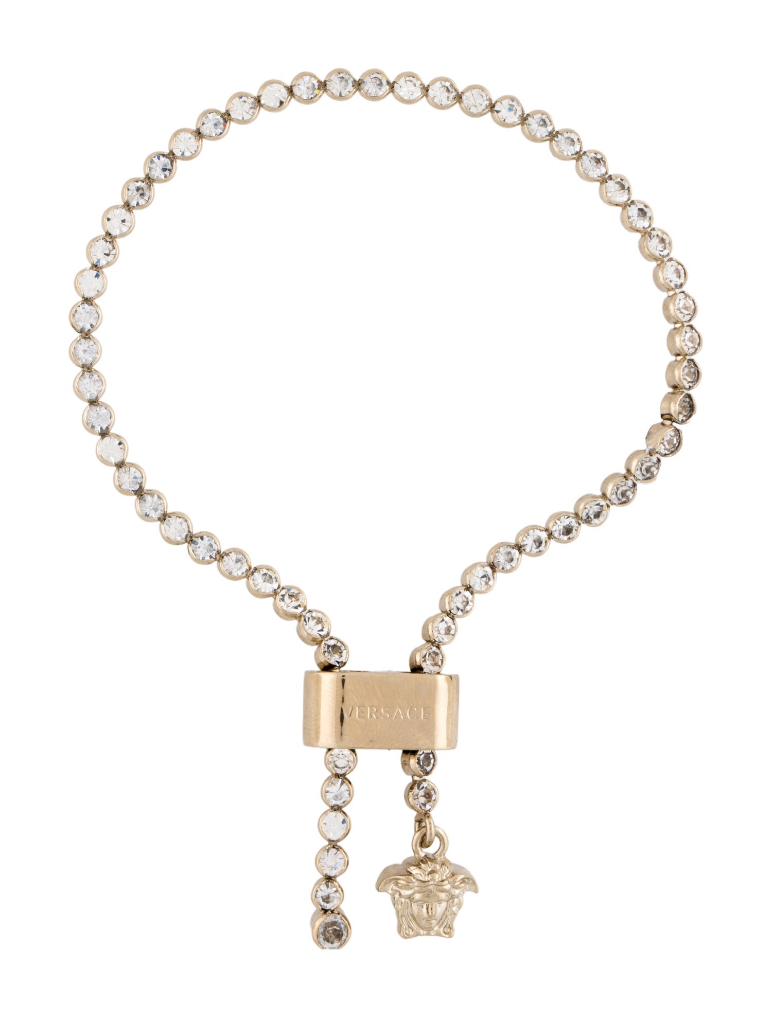 Versace Crystal Lariat Link Bracelet