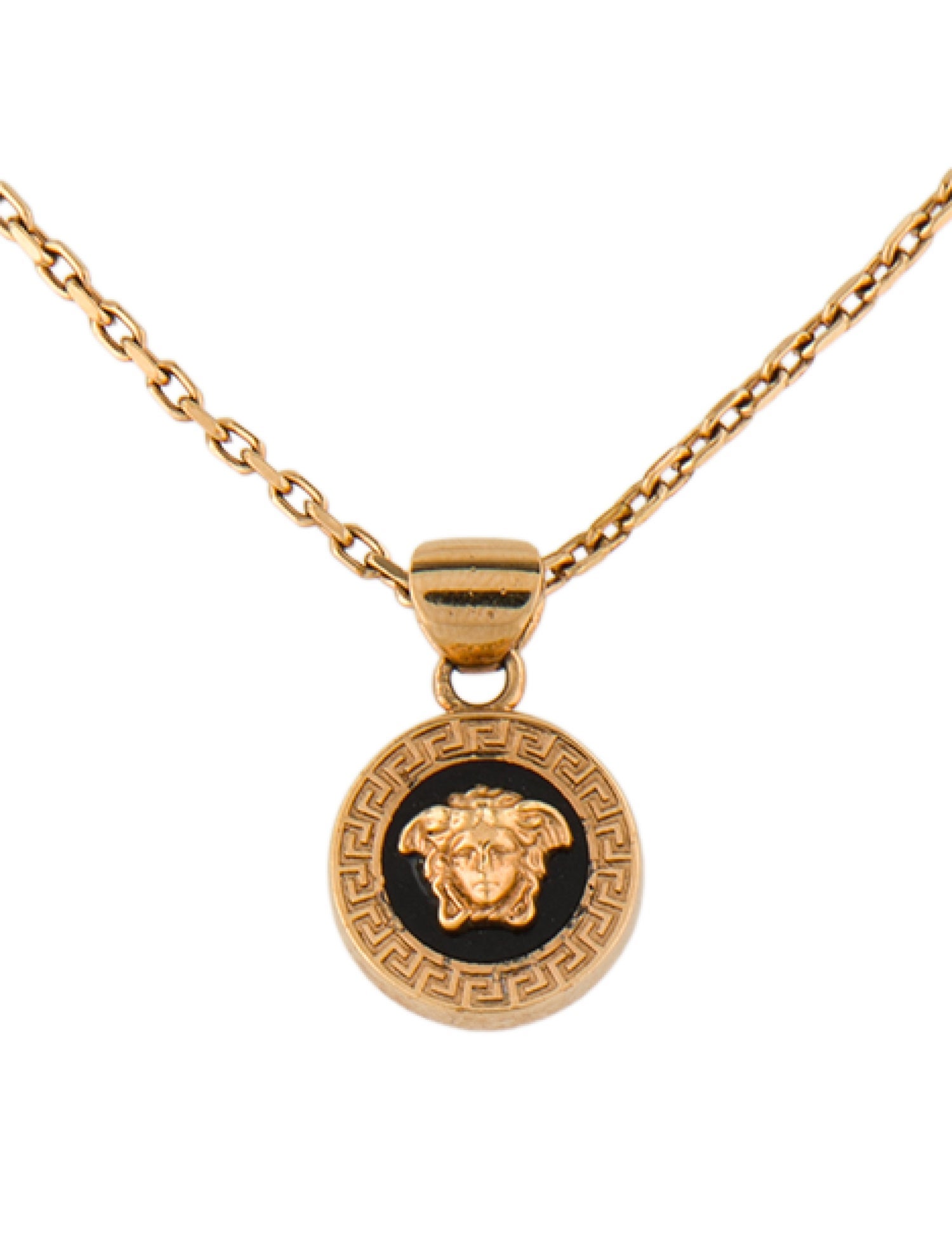 Versace Enamel Medusa Pendant Necklace