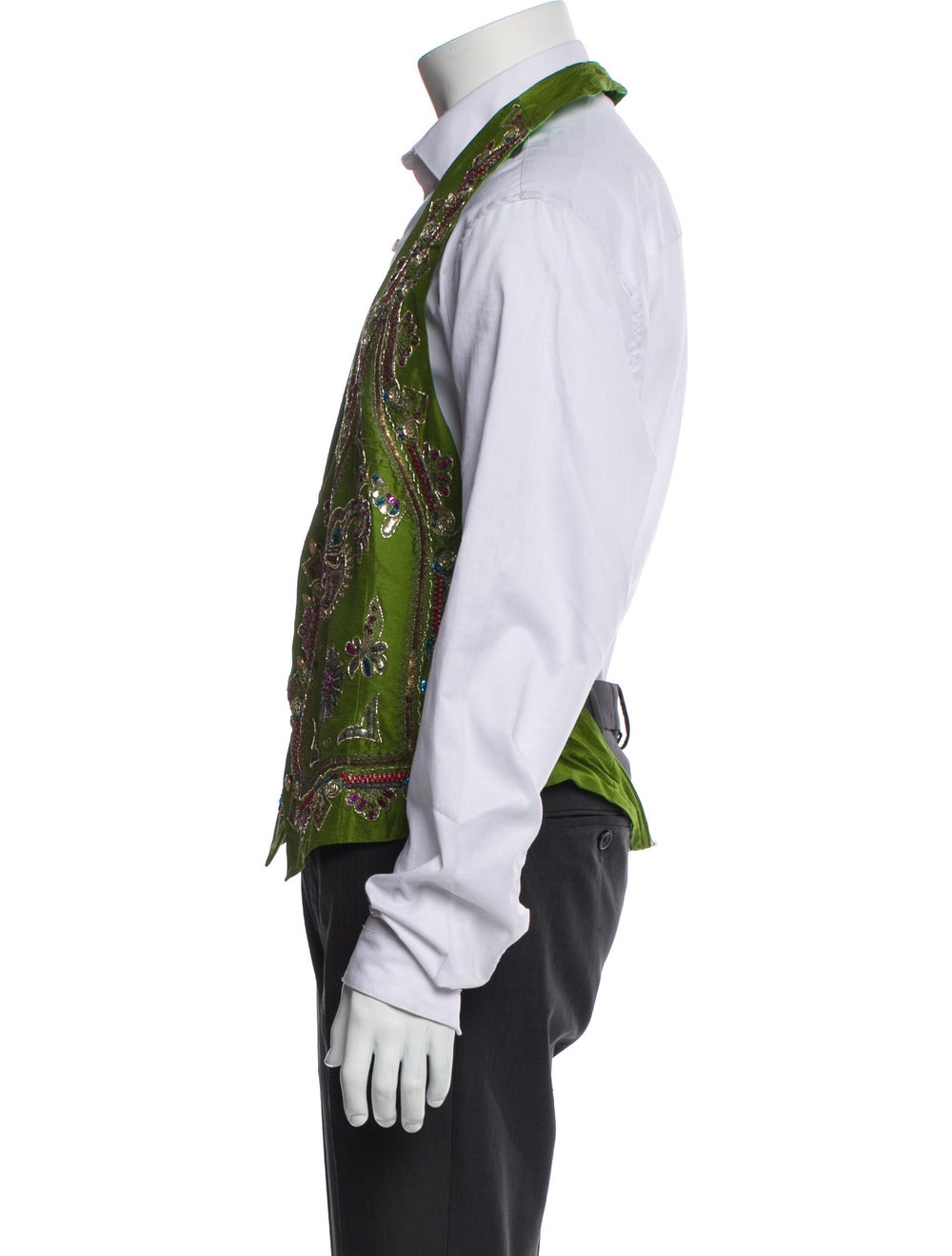 Versace Patterned Sequin Embellishments Suit Vest - image 2
