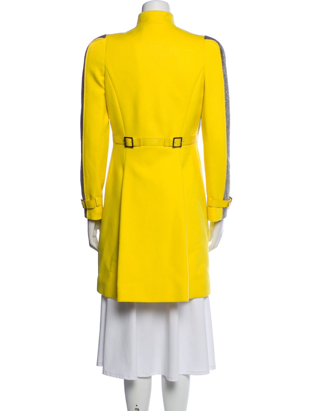 Versace Wool Colorblock Pattern Coat - image 3