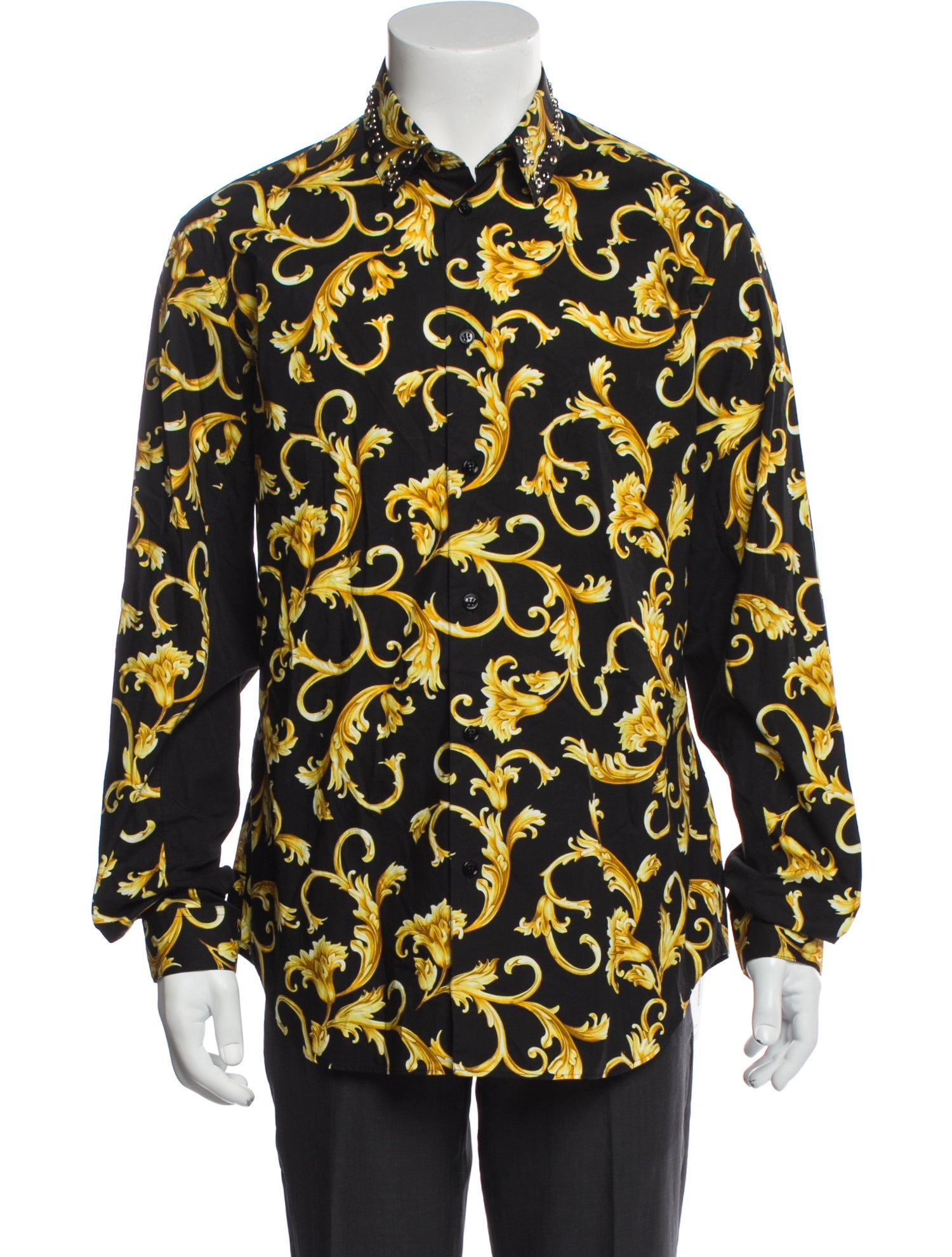 Versace Floral Print Long Sleeve Shirt w/ Tags