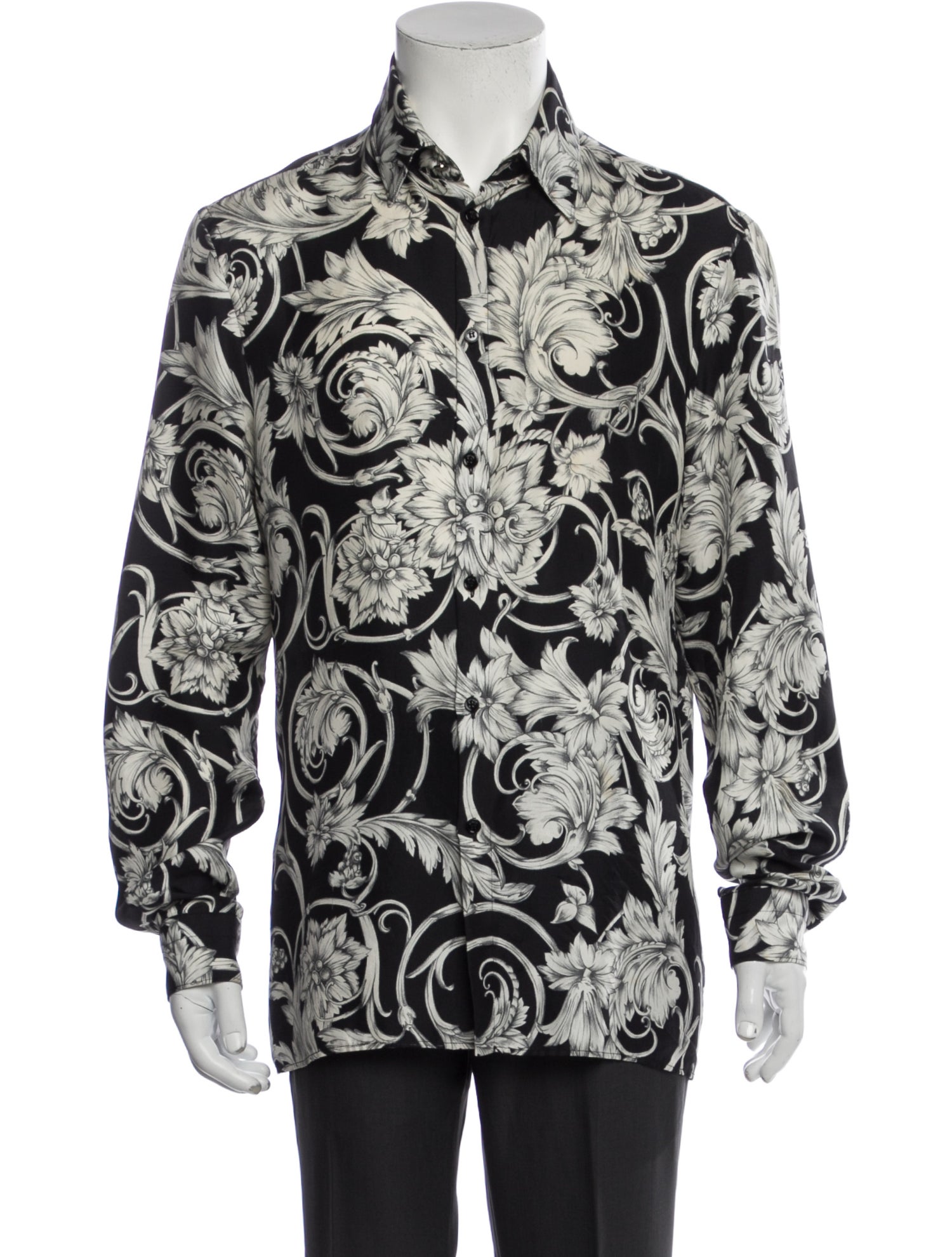 Versace Silk Floral Print Shirt