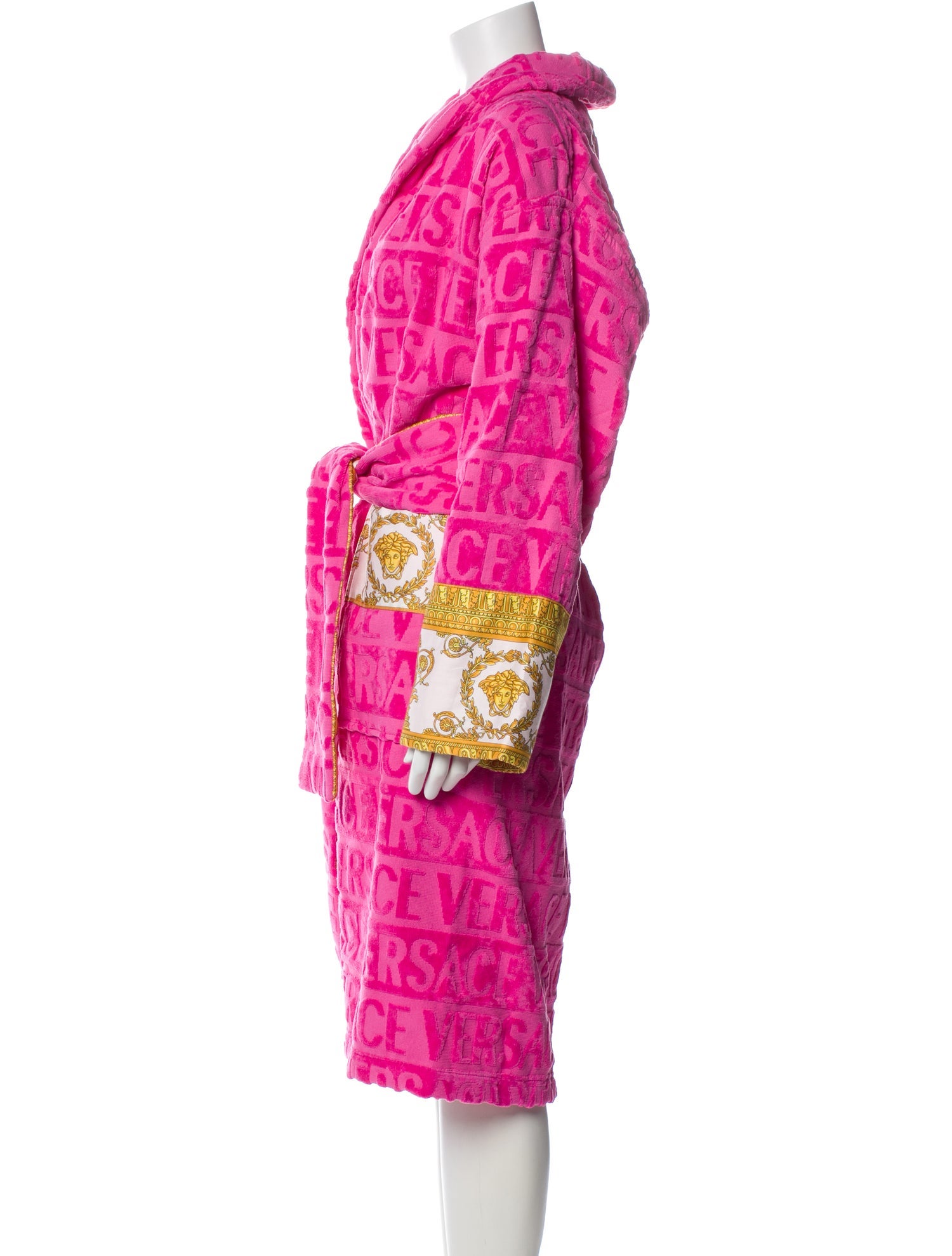 Versace Printed Embroidered Accent Robe w/ Tags
