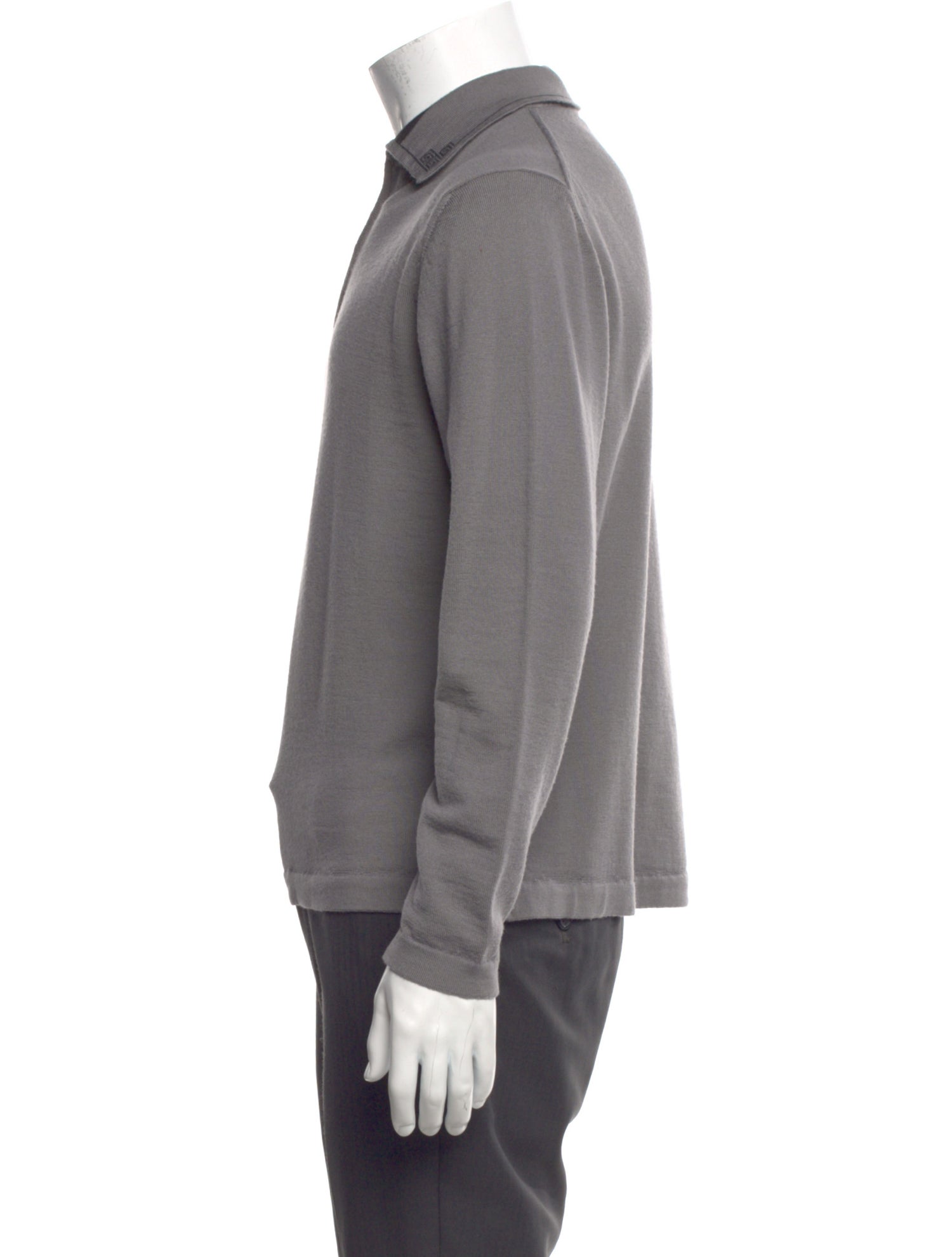 Versace Merino Wool Mock Neck Polo Sweater