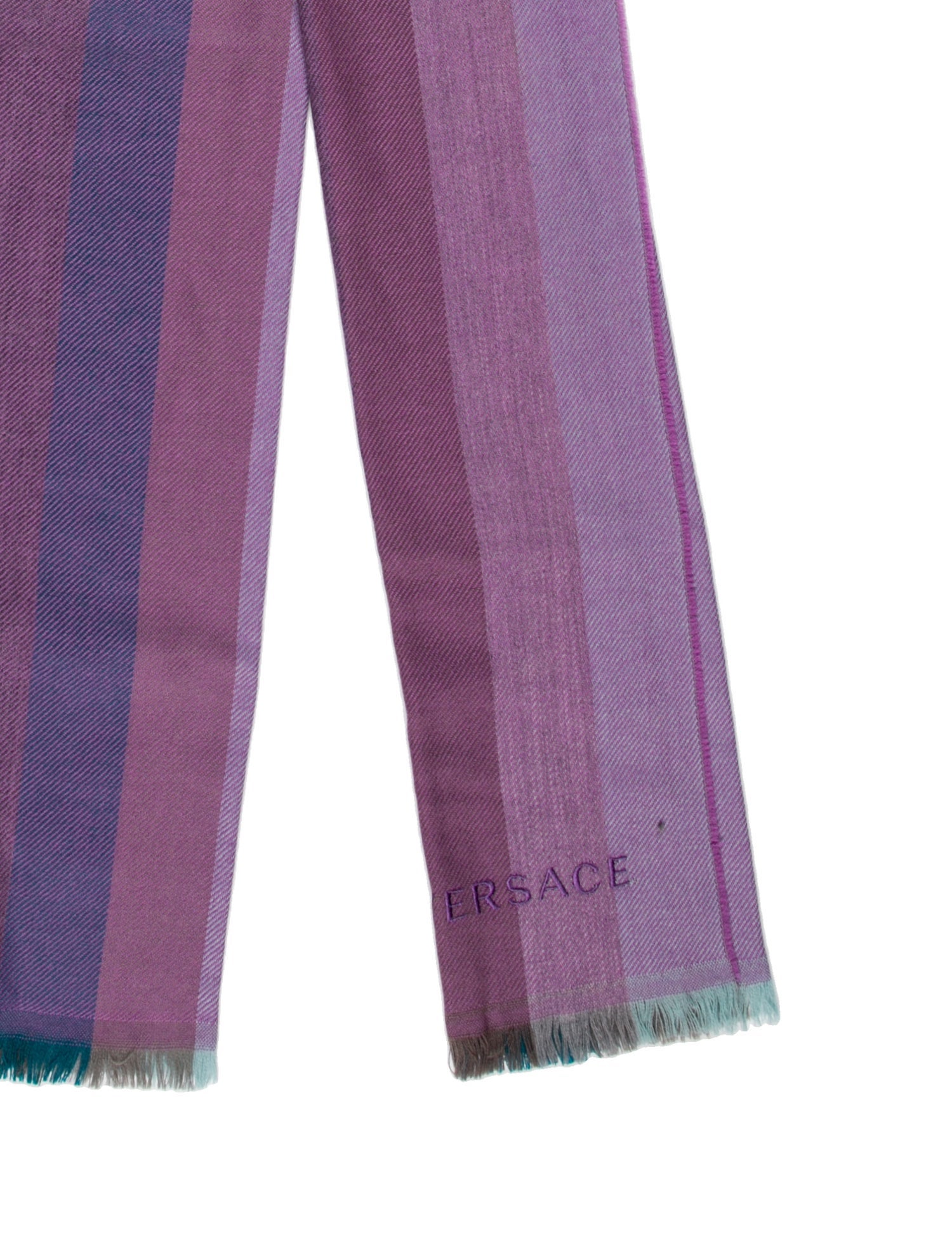 Versace Wool Striped Scarf