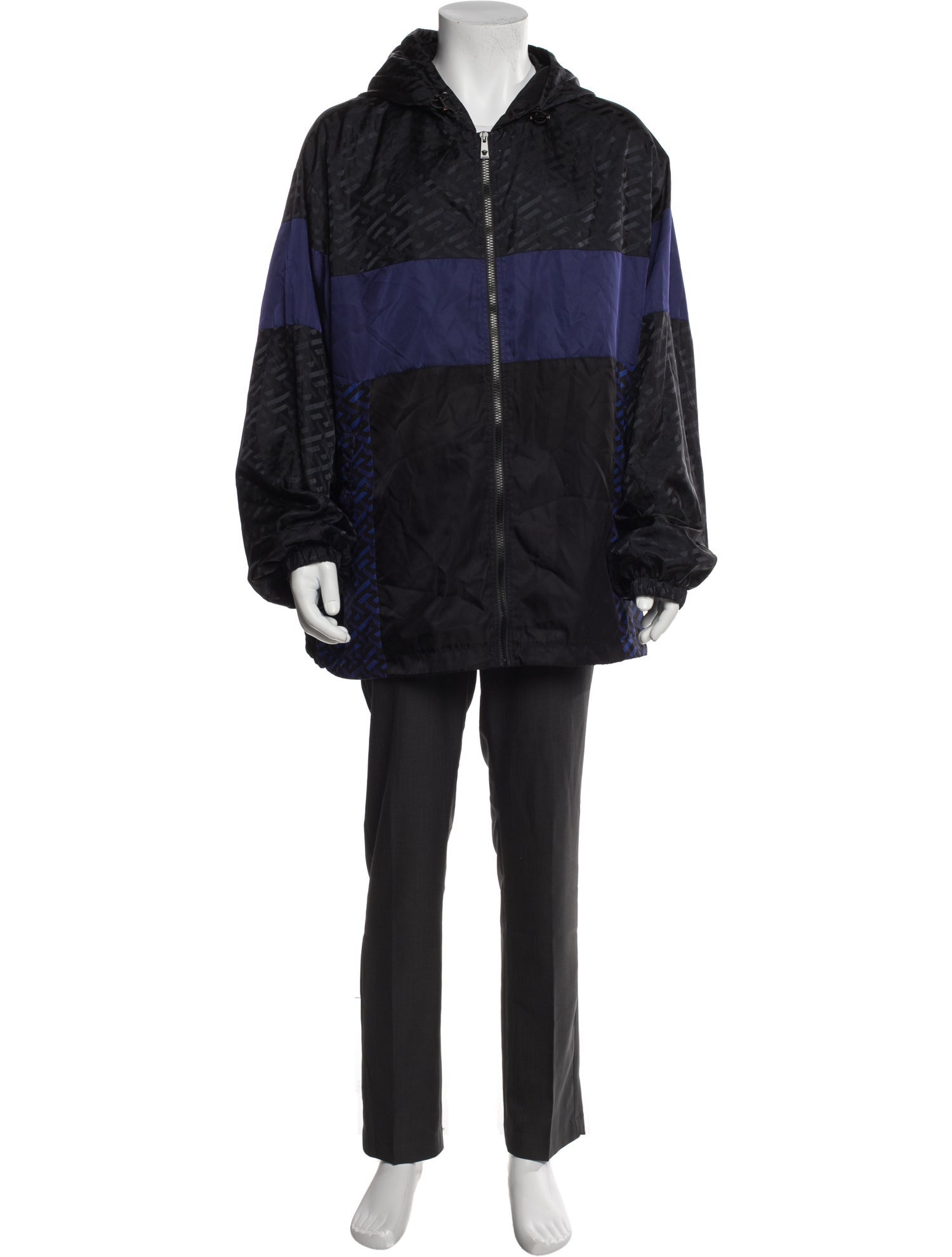 Versace Plaid Print Denim Jacket