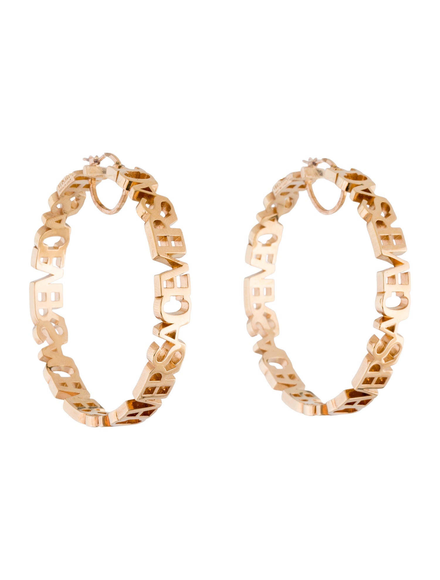 Versace Logo Hoop Earrings
