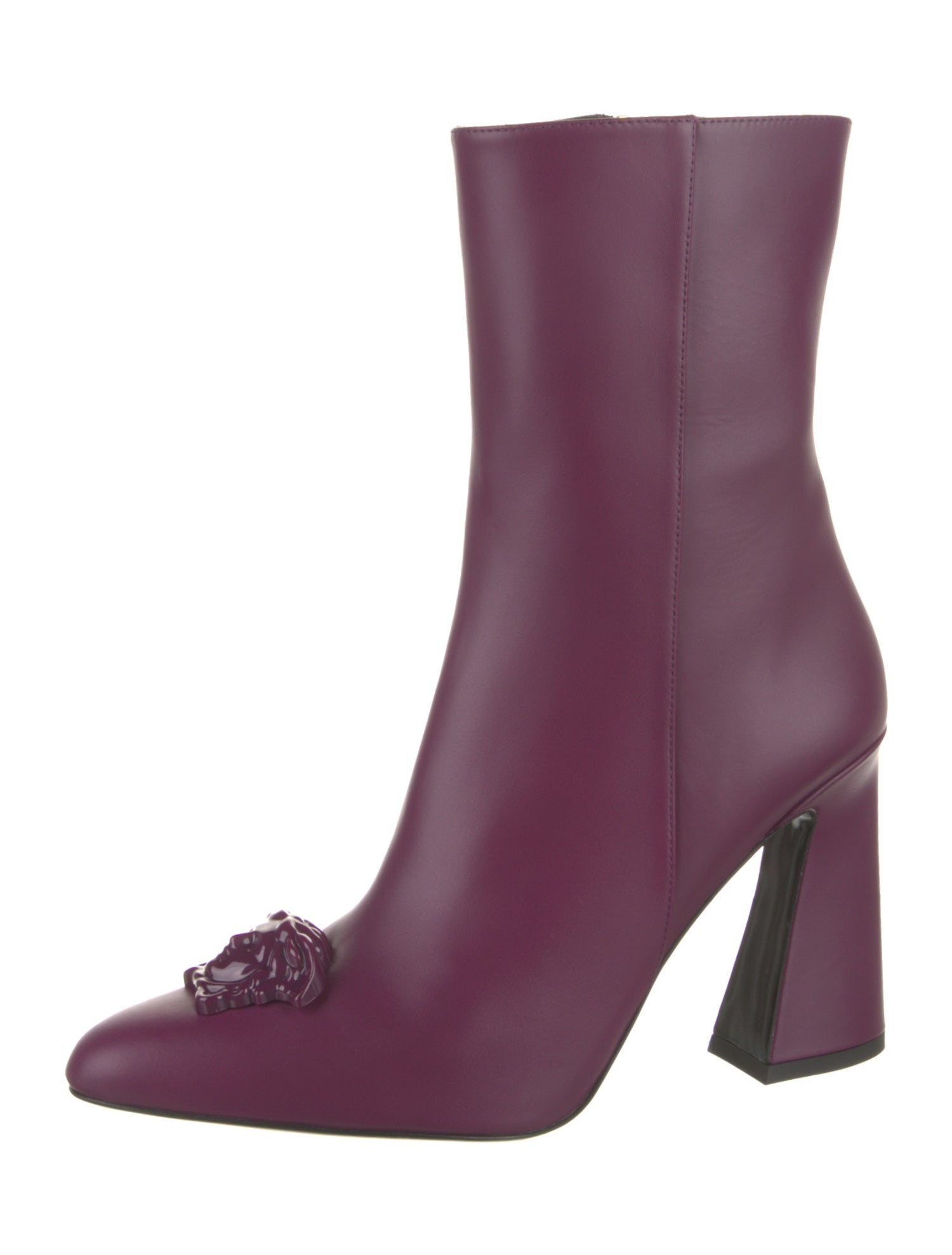 Versace Medusa Insignia Leather Sock Boots w/ Tags